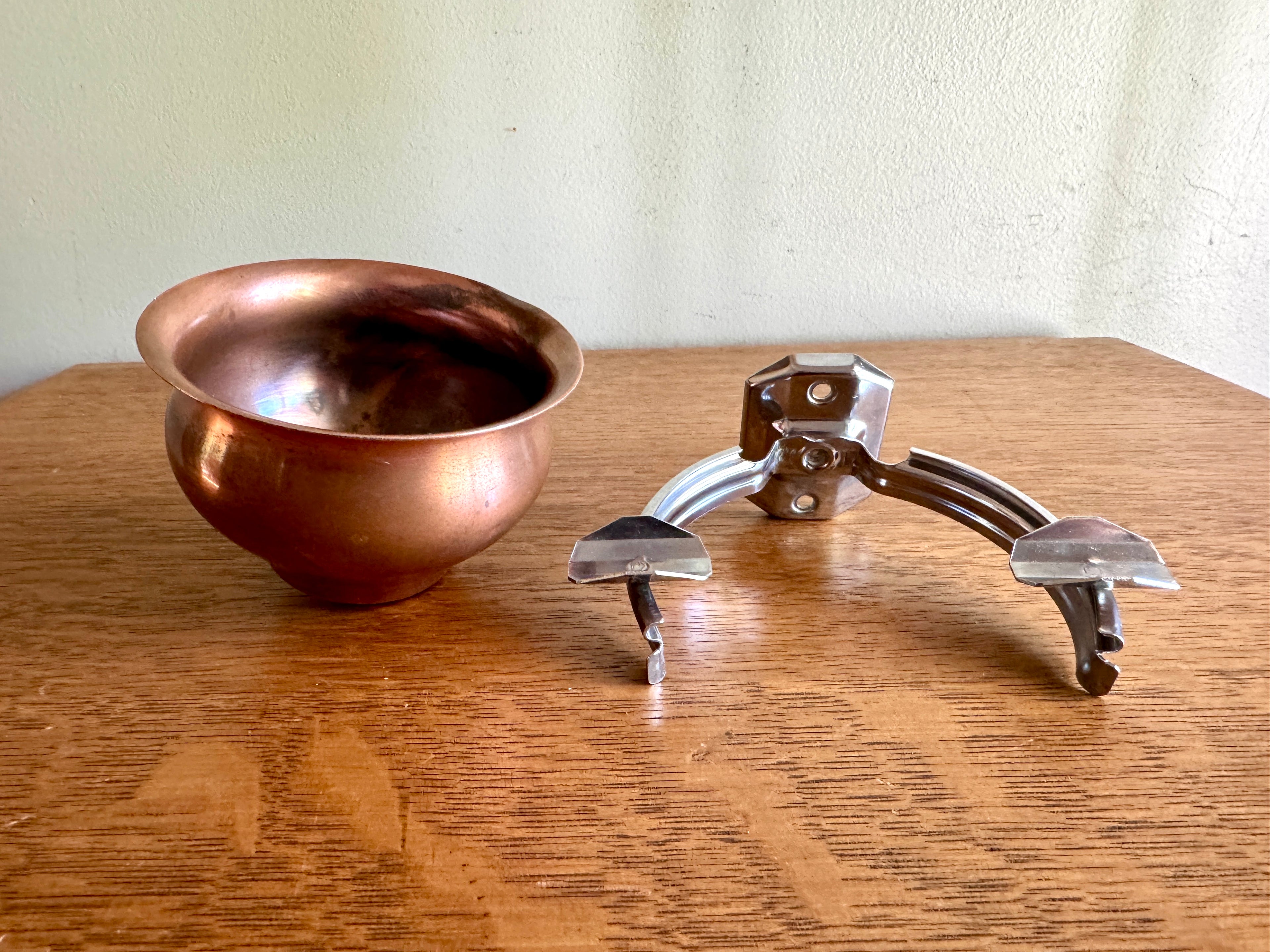 Vintage Wall Mounted Copper Stinky Ashtray ~ Unique Wall Mounted Ashtray