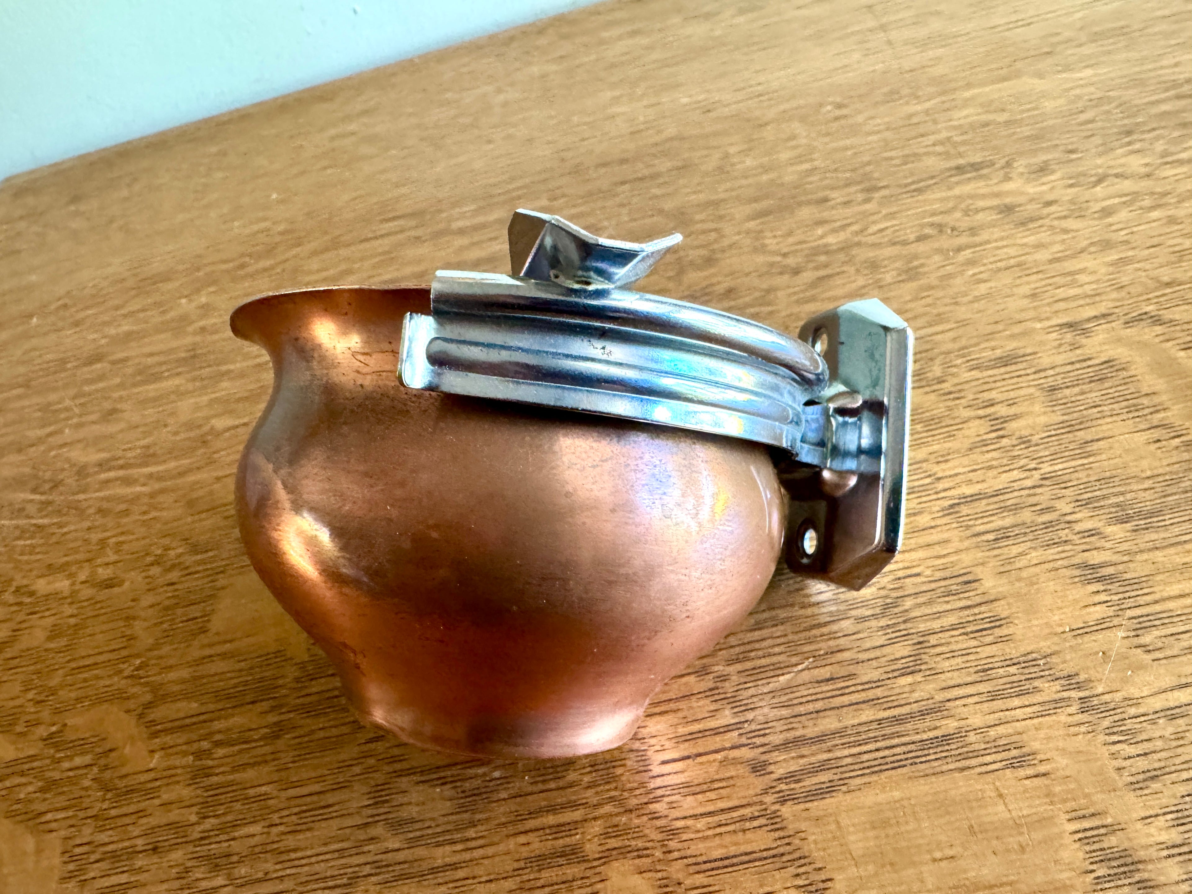 Vintage Wall Mounted Copper Stinky Ashtray ~ Unique Wall Mounted Ashtray