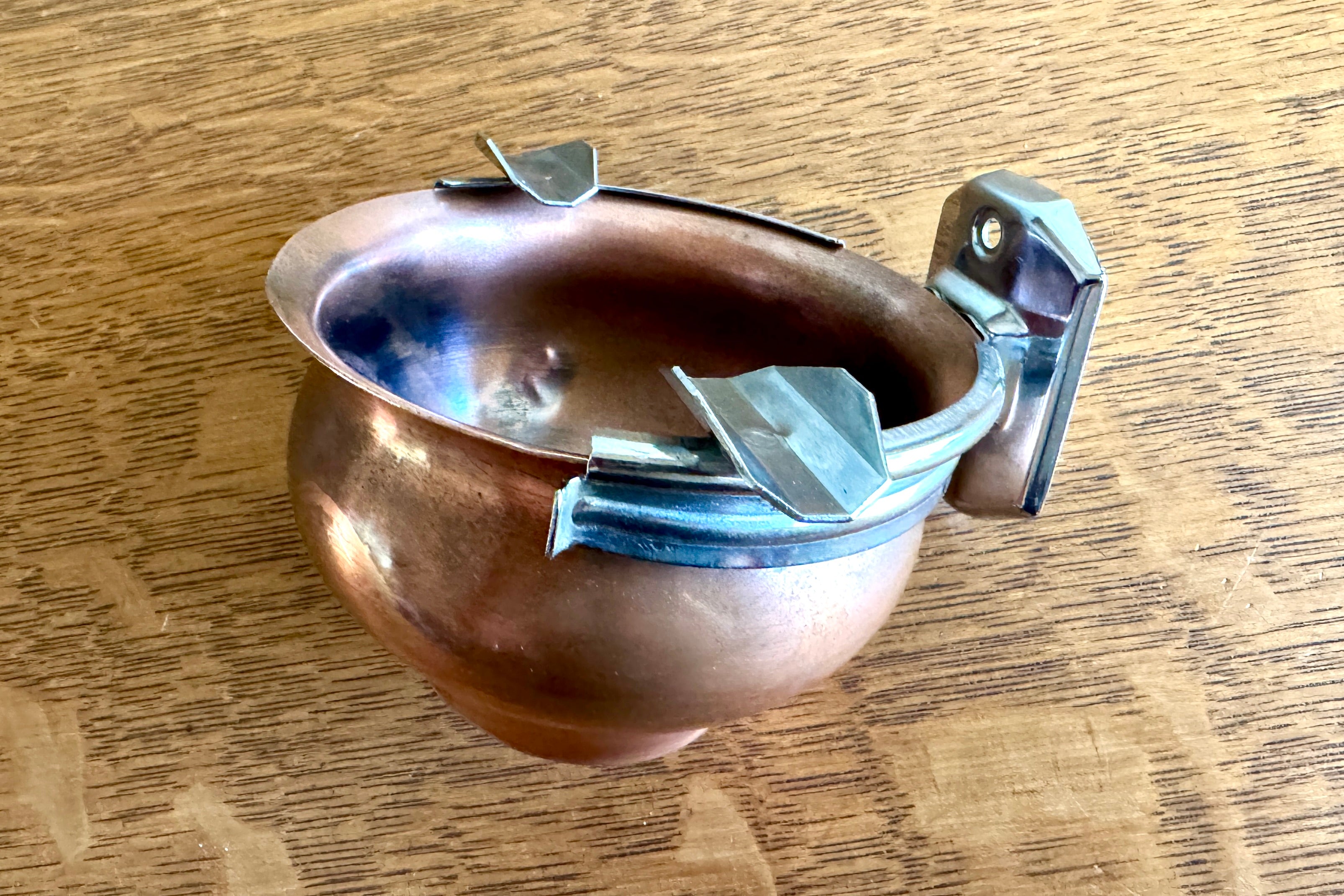 Vintage Wall Mounted Copper Stinky Ashtray ~ Unique Wall Mounted Ashtray
