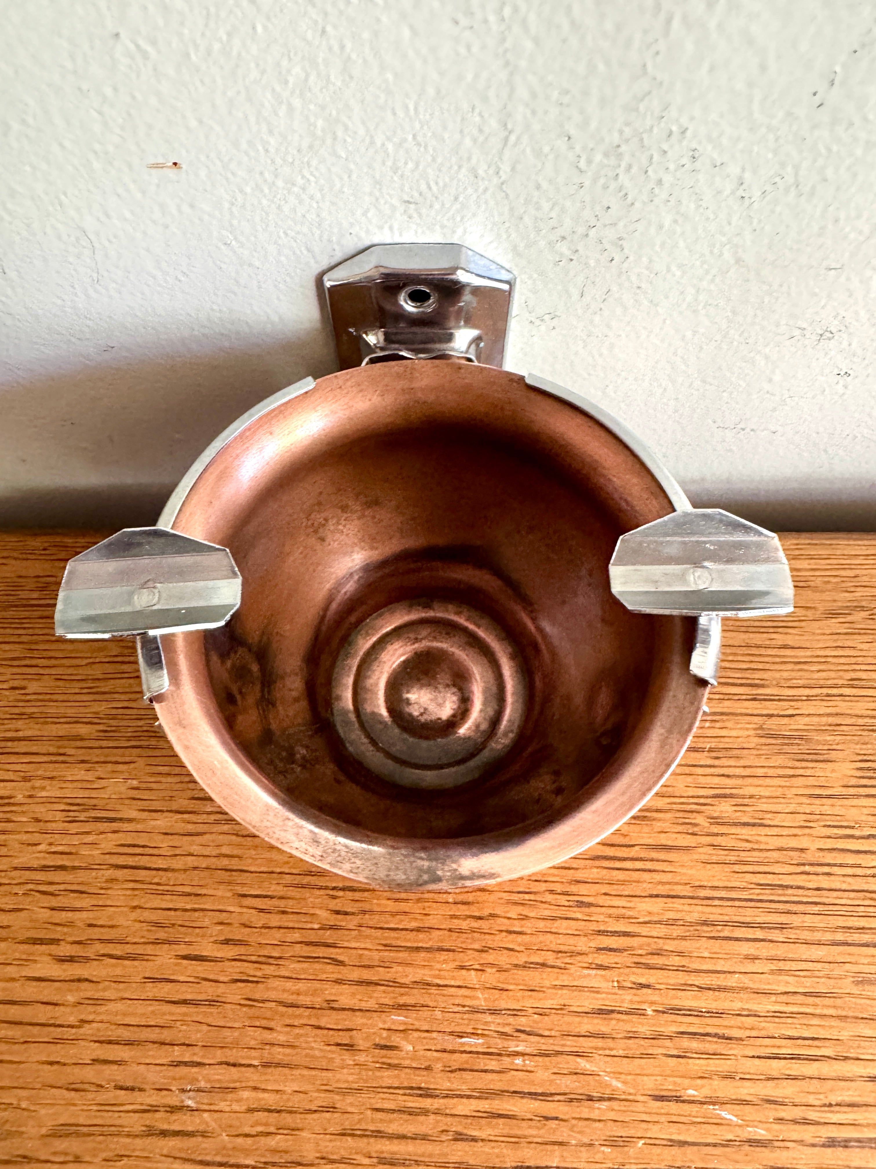 Vintage Wall Mounted Copper Stinky Ashtray ~ Unique Wall Mounted Ashtray