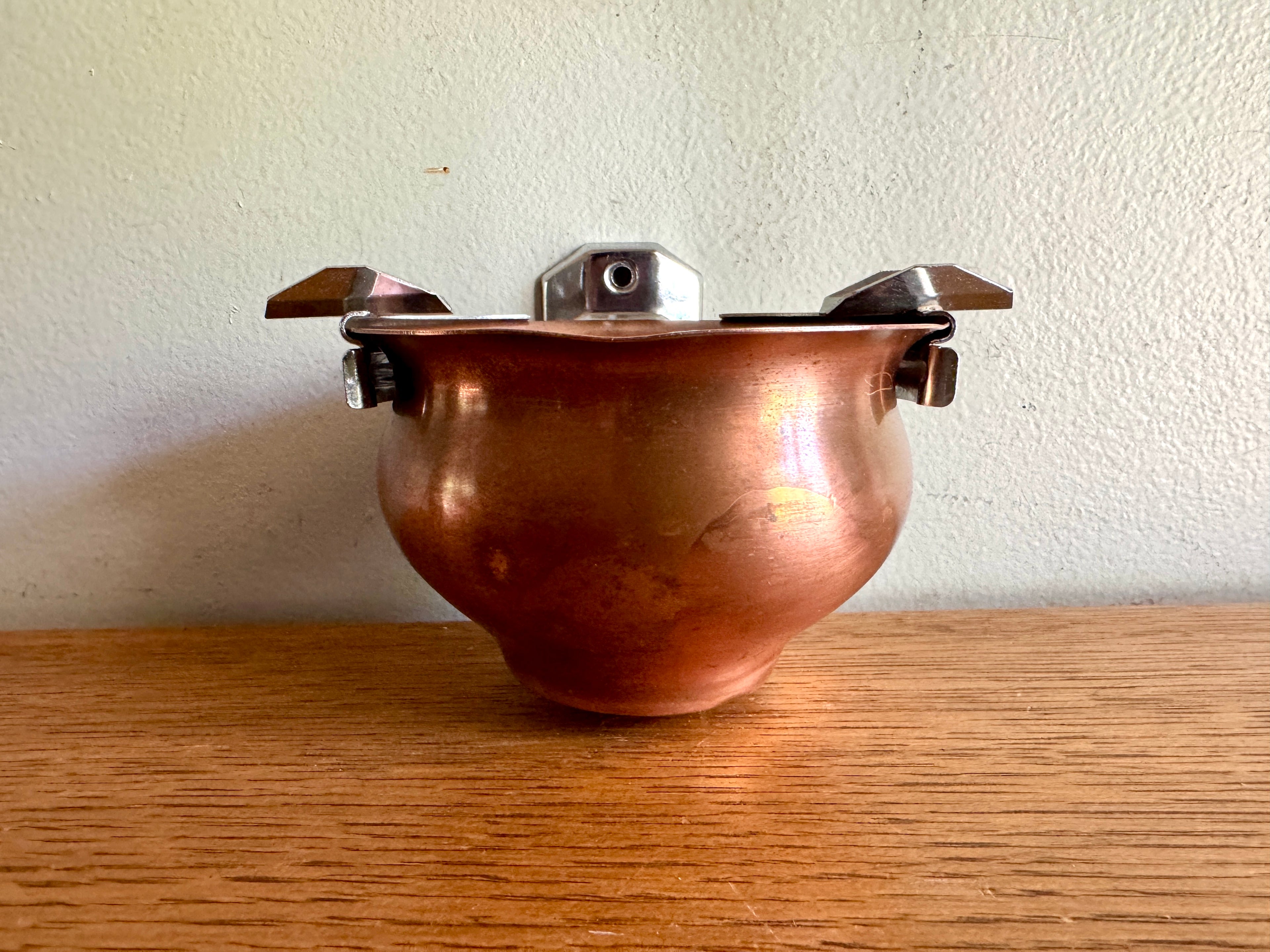 Vintage Wall Mounted Copper Stinky Ashtray ~ Unique Wall Mounted Ashtray