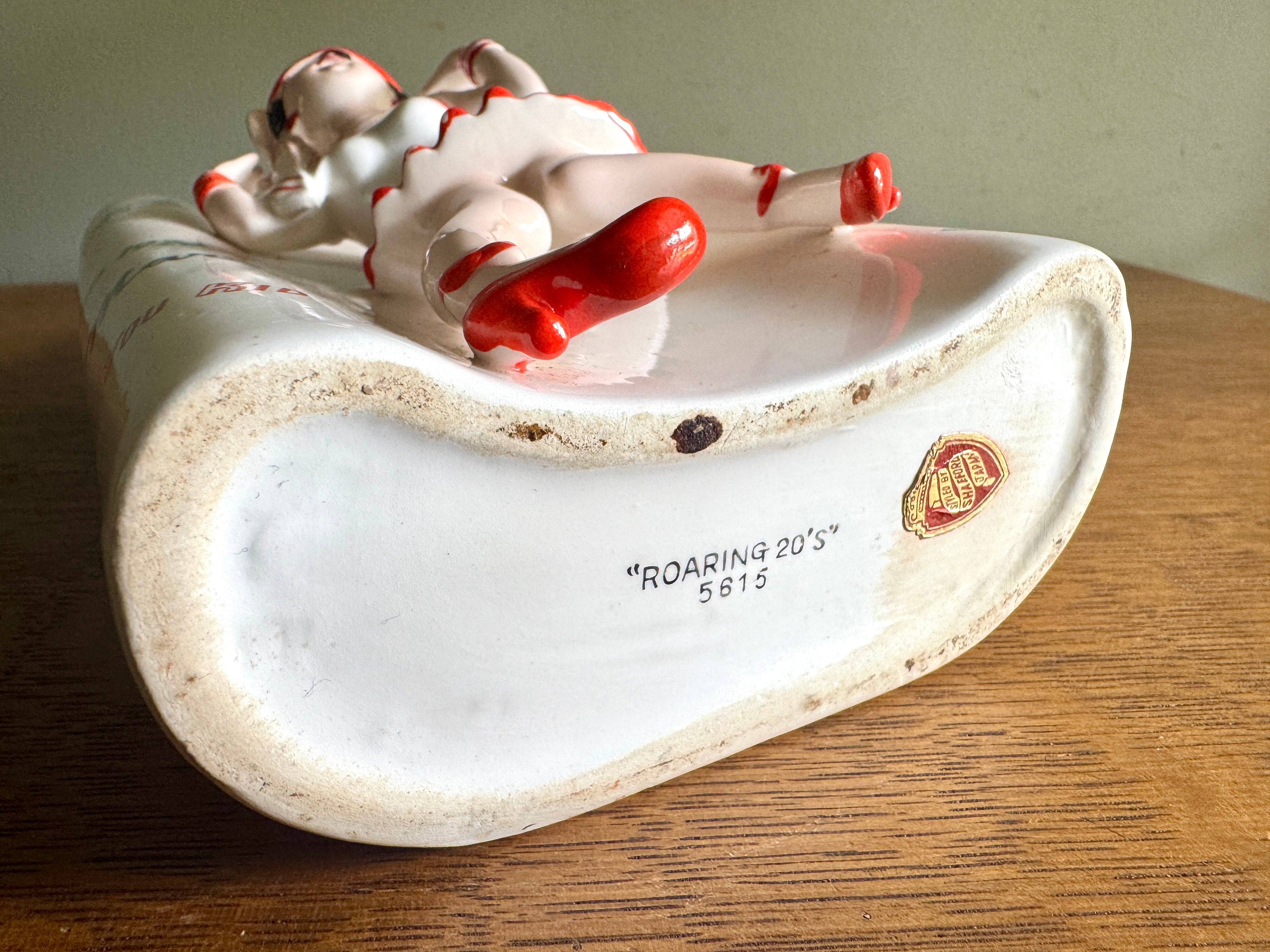 Flapper Girl Decanter, Ceramic Roaring 20's Theme Flask ~ 3D Flapper Girl Flask ~ Japan Novelty Flask ~ Roaring 20s Bar Decor ~ Swing Music Flask
