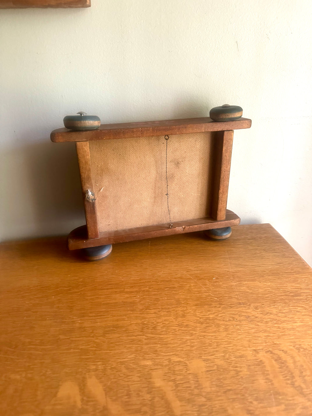 Vintage Distressed Wood Wagon Pull Toy | Silo Rainbow Wagon | Small Wooden Pull Wagon | Rustic Wagon Pull Toy | Wooden Wheel Wagon