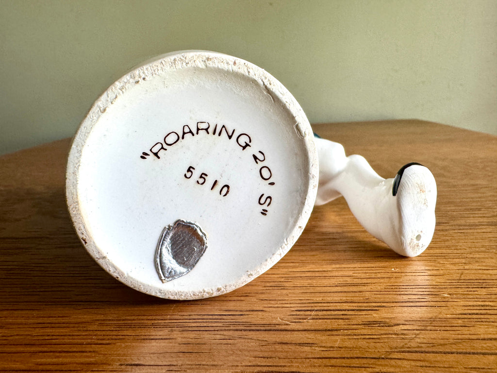 Roaring 20's Charleston Rag Collectors Mug with Handle in the Shape of 1920s Male Dancer in Blue Suit and Red Bow Tie