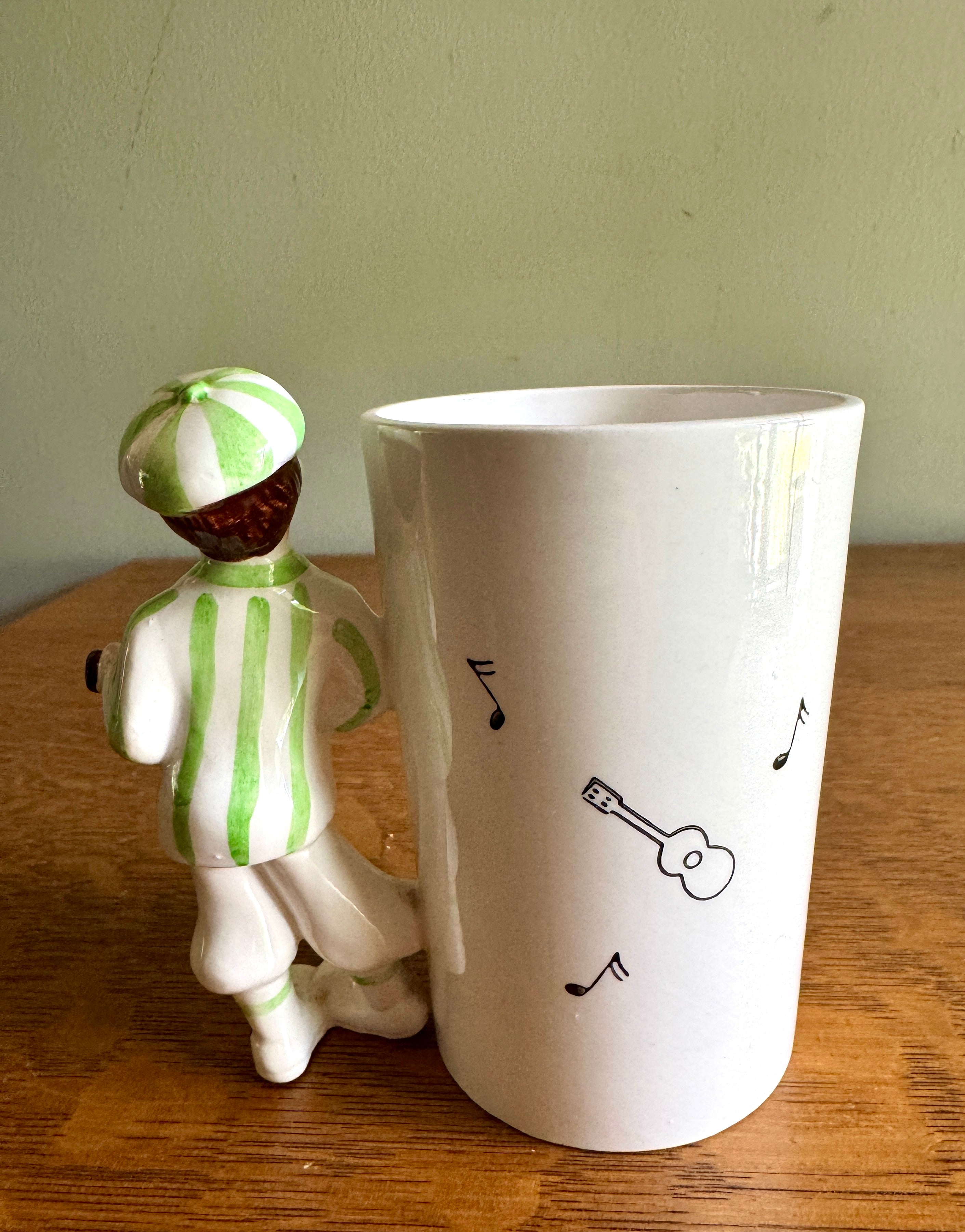 Roaring 20's Ceramic Mug or Vase #5510 Charleston Rag Male Dancer Handle ~ Ceramic 20's Figurine Mug