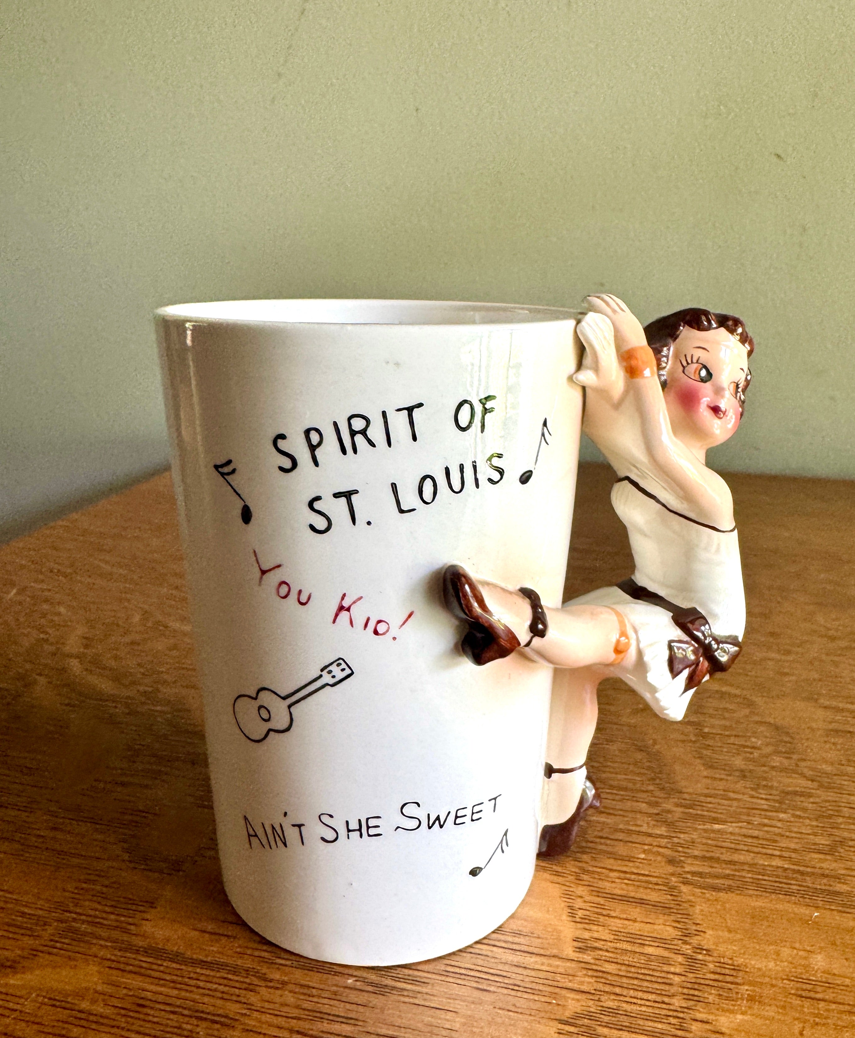 Ceramic Roaring 20's Theme Mug ~ 3D Flapper Dancing Girl Cup ~ Japan Novelty Cup ~ Roaring 20s Bar Decor