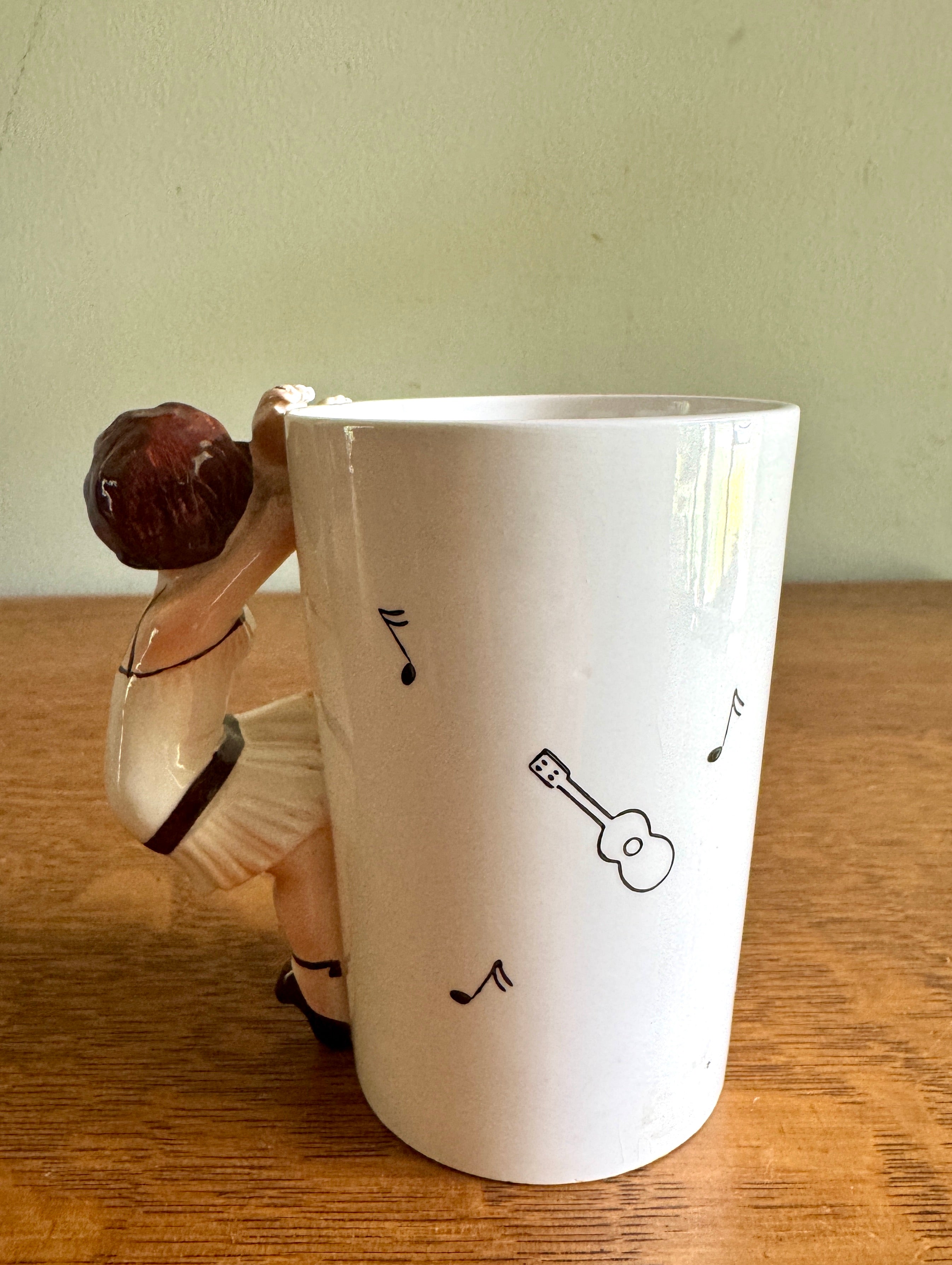 Ceramic Roaring 20's Theme Mug ~ 3D Flapper Dancing Girl Cup ~ Japan Novelty Cup ~ Roaring 20s Bar Decor
