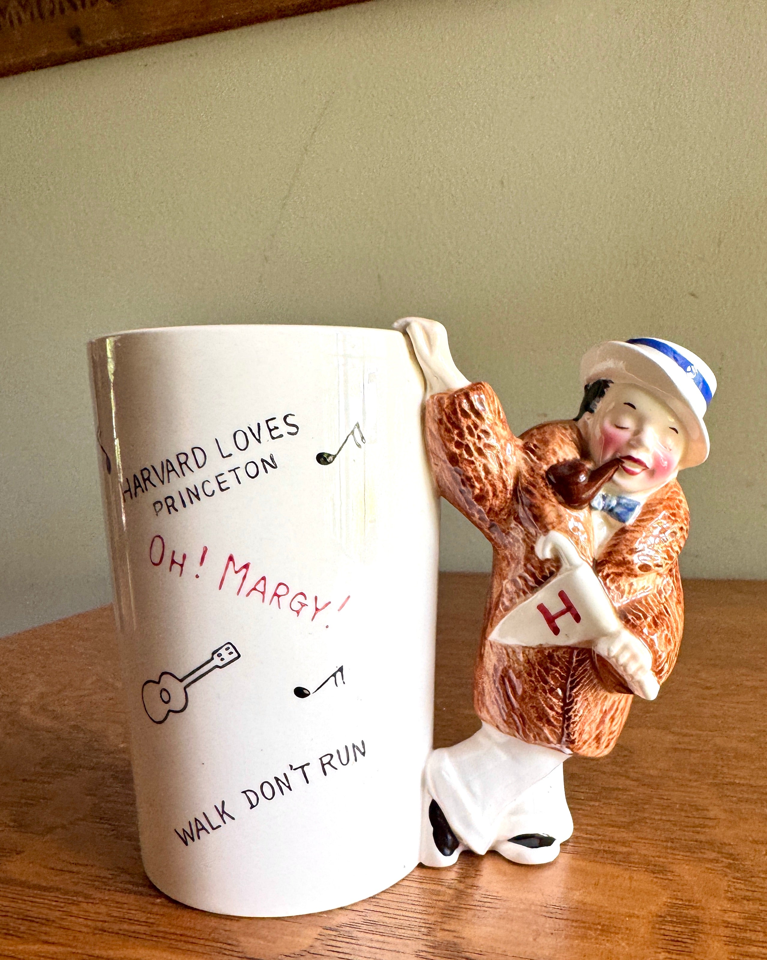 Vtg Harvard Loves Princeton Shafford Japan Roaring 20’s Ceramic Mug