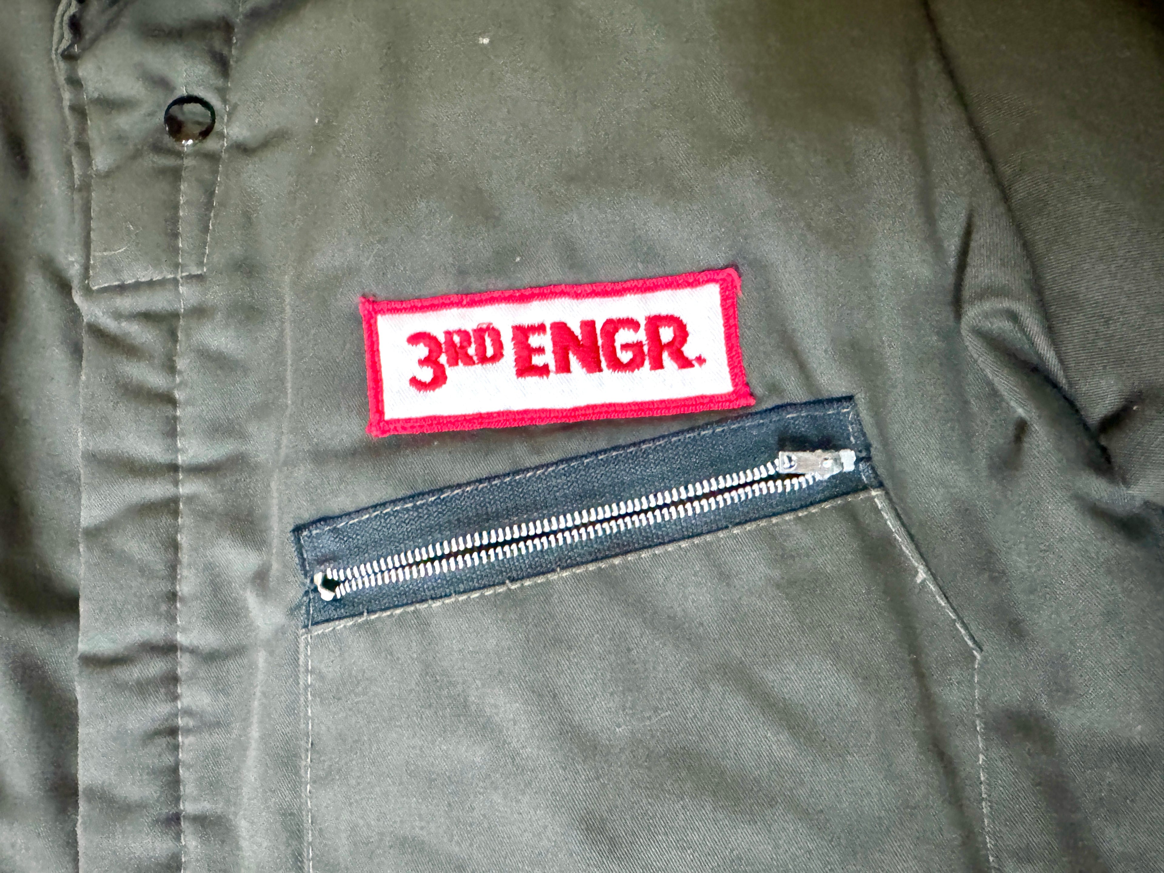 1980s Workwear Quilted Coveralls With Patches ~ Green Insulated Coveralls Size Large