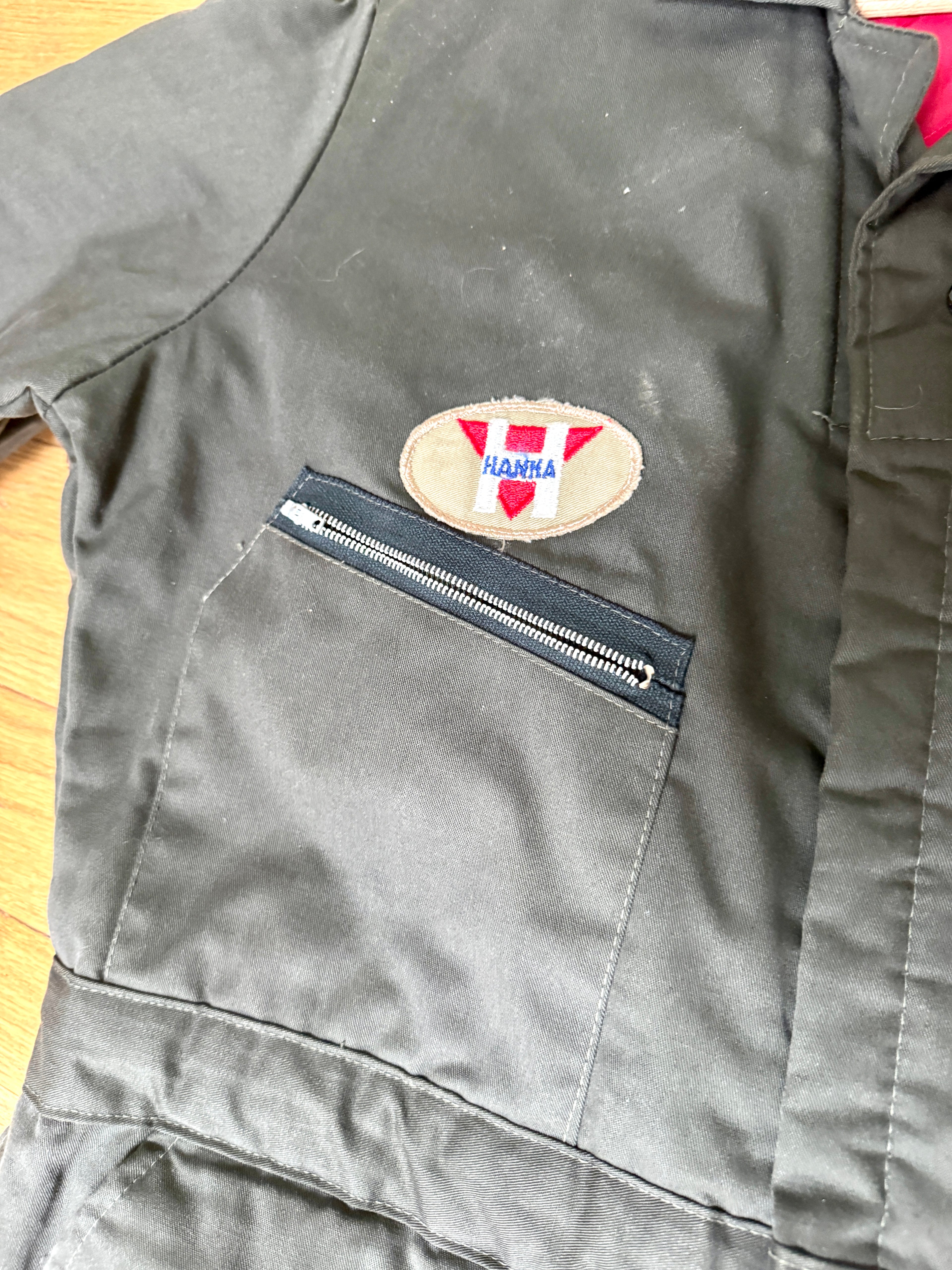 1980s Workwear Quilted Coveralls With Patches ~ Green Insulated Coveralls Size Large