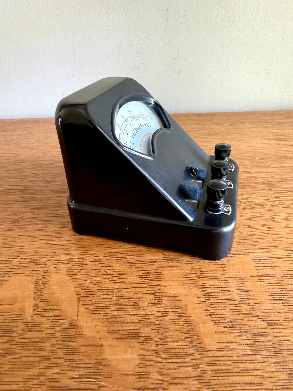 Vintage Welch Scientific Co. D.C. Milliamperes Meter | Black Bakelite Welch Scientific Co Milliamp Meter| Industrial Lab Equipment Amp Meter
