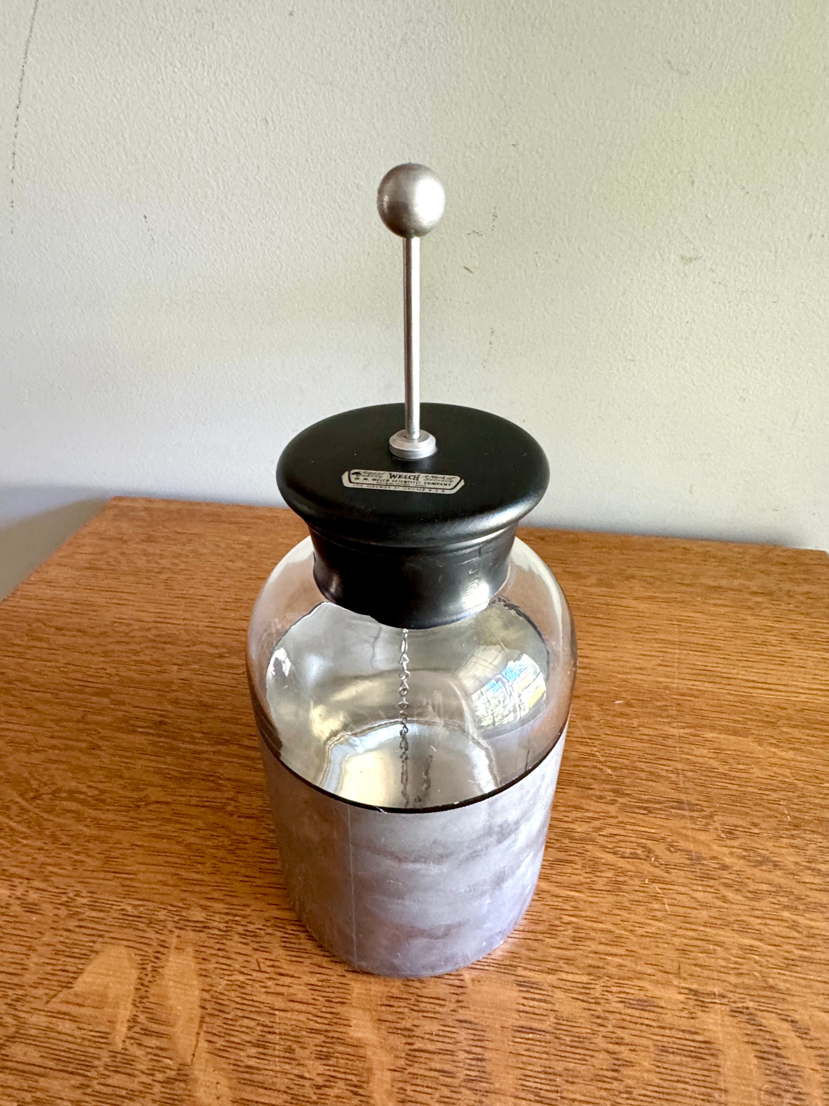 Vintage Welch Scientific Co. Leyden Jar | Welch Scientific Co Jar Capacitor | Industrial Lab Equipment Leyden Jar| Physics Welch Leydon Jar
