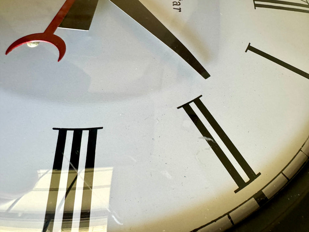 Working Gibraltar No.72  Wall Clock | Classic Industrial Wall Clock | Black Round School Wall Clock | Rewired Metal and Bubble Glass Clock