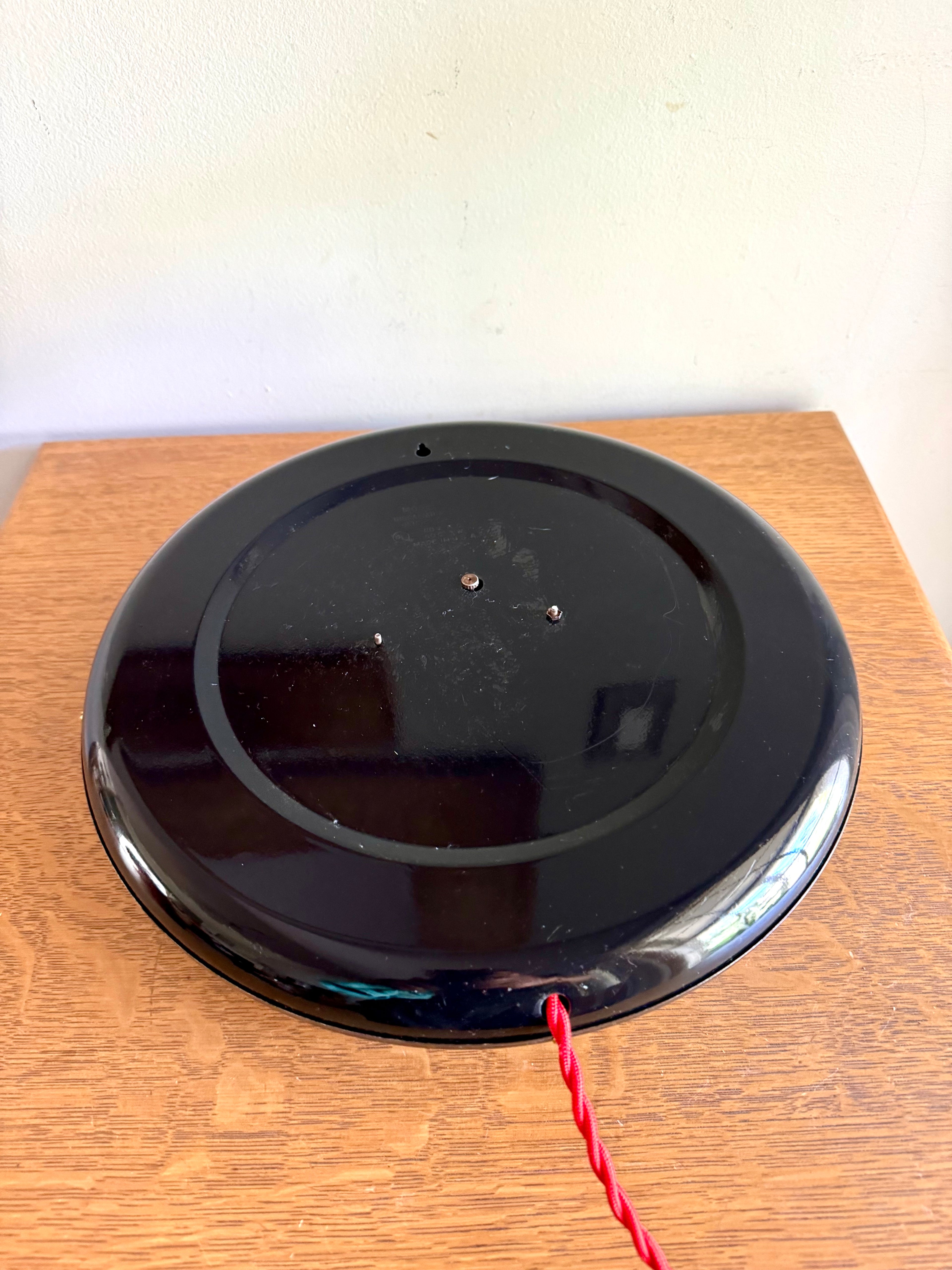 Working Gibraltar No.72  Wall Clock | Classic Industrial Wall Clock | Black Round School Wall Clock | Rewired Metal and Bubble Glass Clock