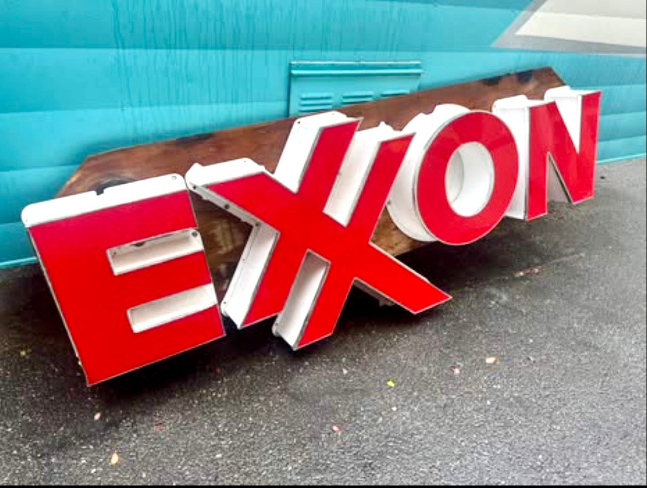Vintage Exxon Gas Station Channel Letter Sign ~ Letters Only, No Lights ~ Full Size Original