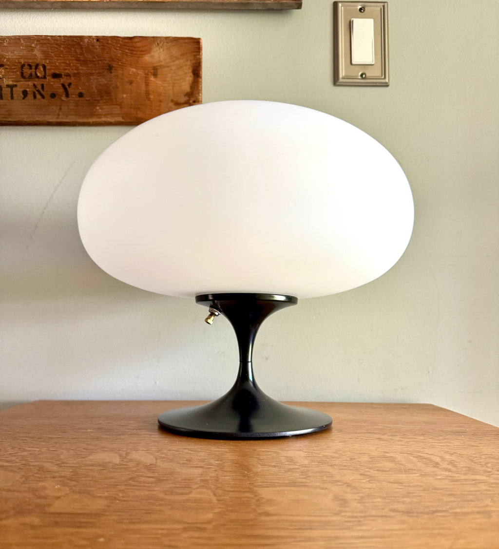 Mid Century Black Tulip Table Lamp By Laurel Co. | Bill Curry Designed Modern Lamp | Mushroom Globed Black Laurel Lamp | MCM Mushroom Lamp (Copy)
