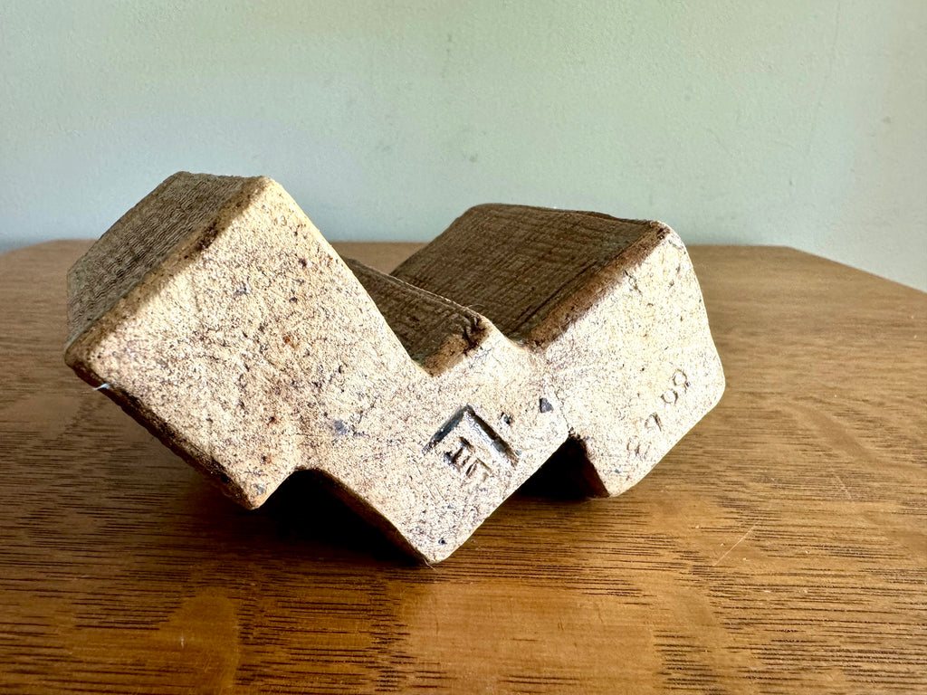 A vintage 3 Tier Pottery Vase | Mid Century Vase Sculpture | Signed Tiered Rectangular Vase | Handmade Sculpted Pottery Vase