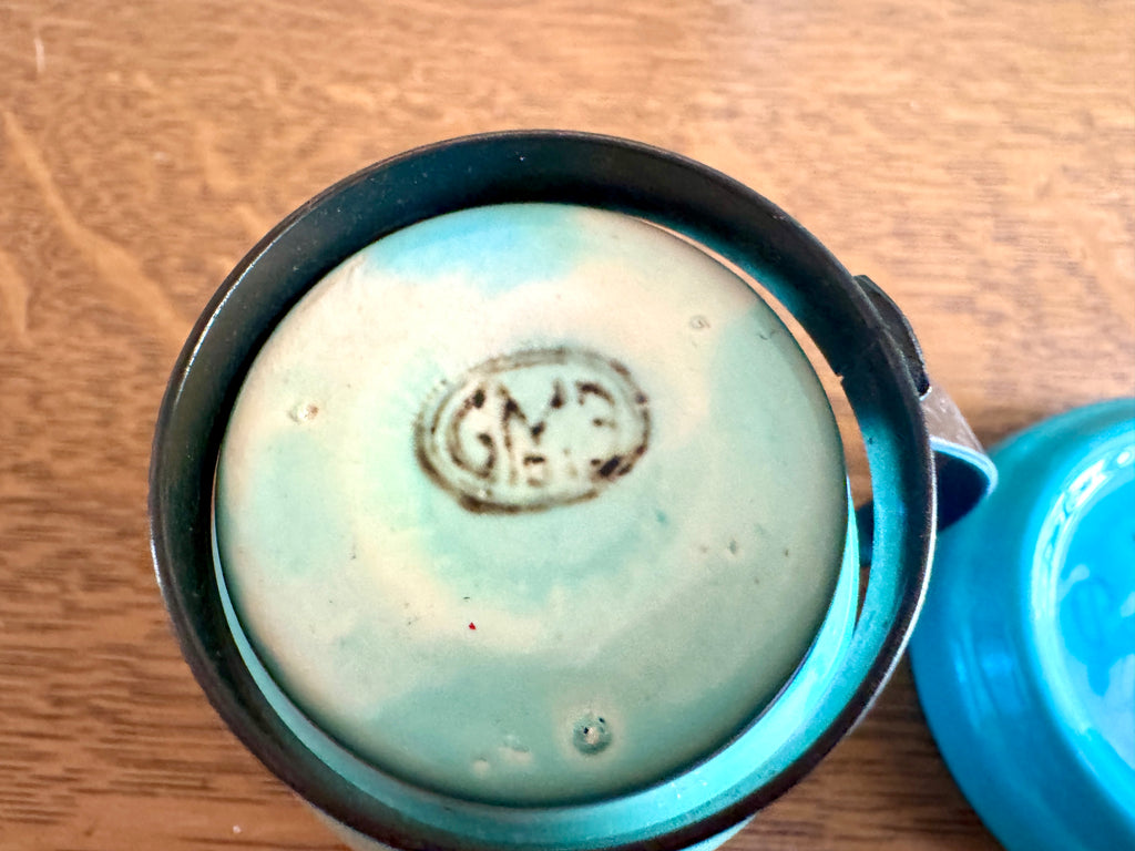 Vintage Franciscan Turquoise El Patio Mugs Set with Sugar Bowl ~ MCM Franciscan Tea Set