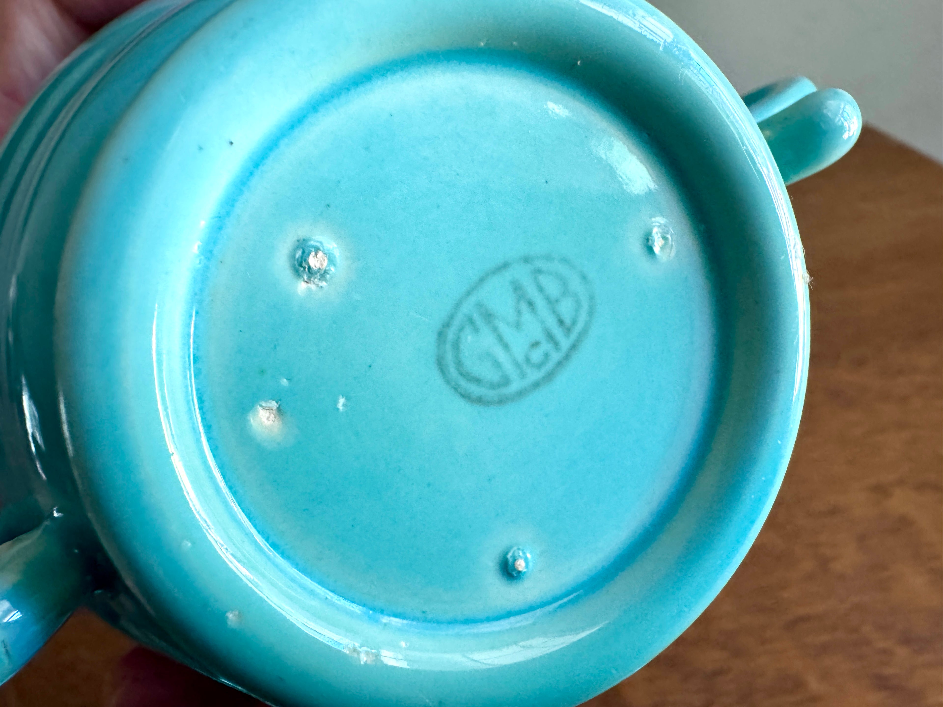 Vintage Franciscan Turquoise El Patio Mugs Set with Sugar Bowl ~ MCM Franciscan Tea Set