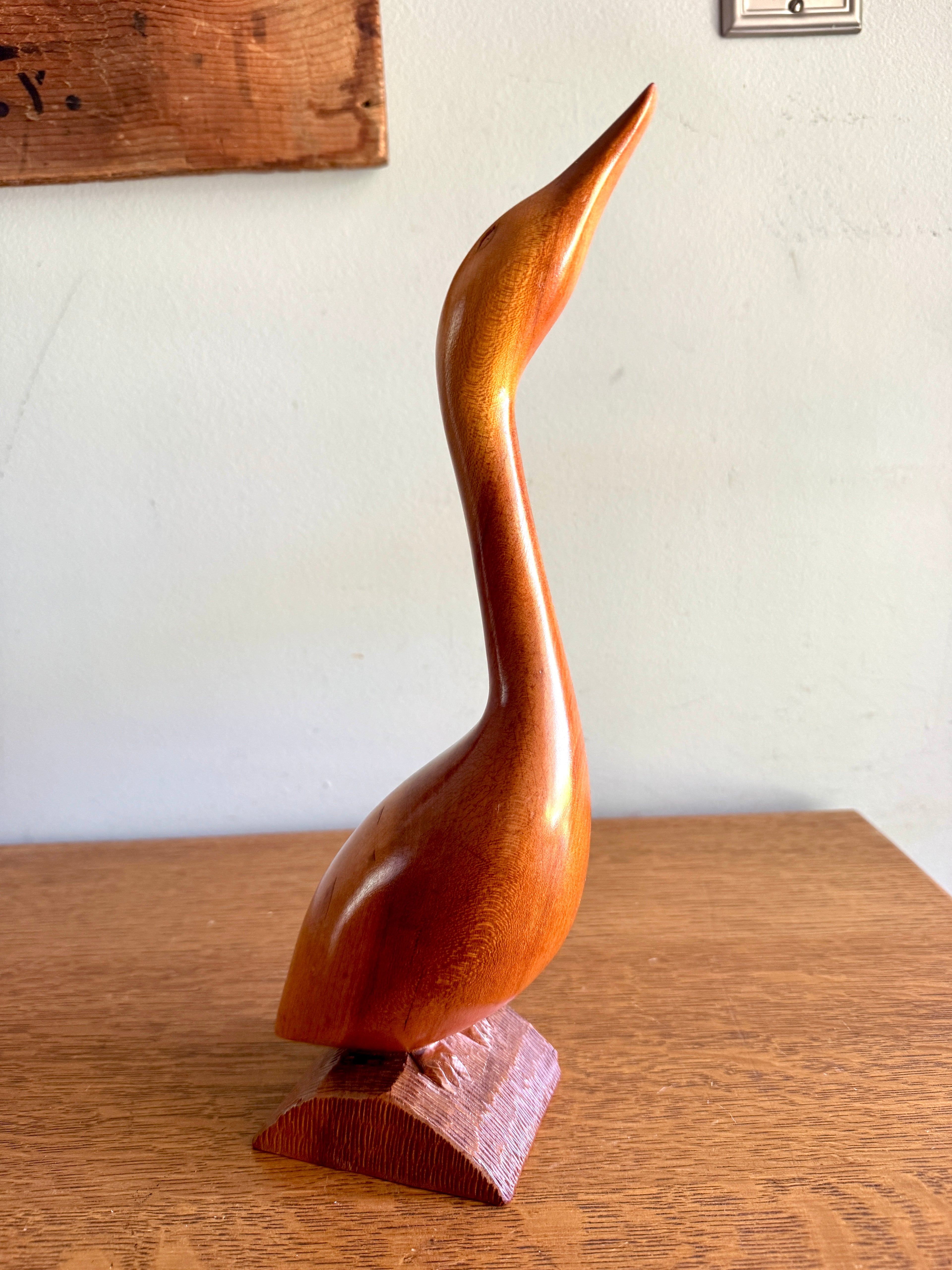 Vintage Boyce Allison Wood Bird Carving ~ Signed B. Allison Cherokee NC Wood Loon Carving