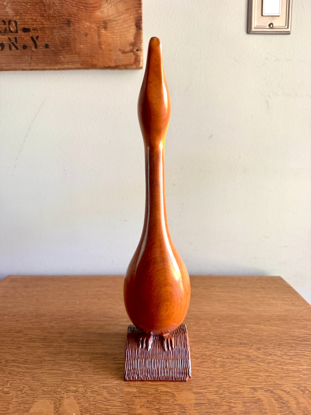 Vintage Boyce Allison Wood Bird Carving ~ Signed B. Allison Cherokee NC Wood Loon Carving