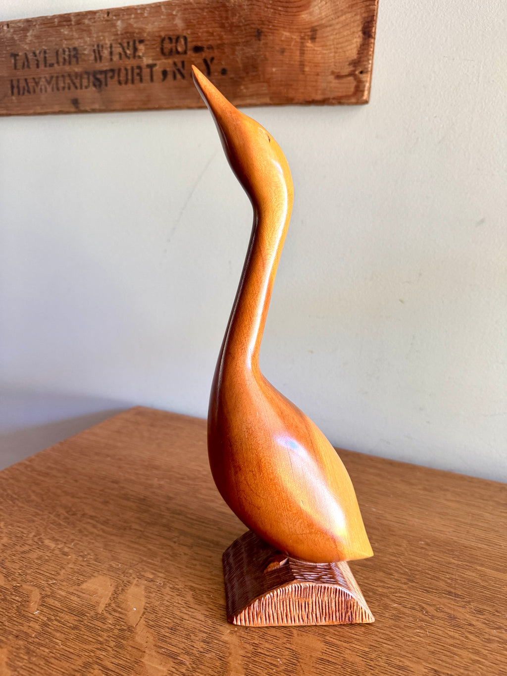 Vintage Boyce Allison Wood Bird Carving ~ Signed B. Allison Cherokee NC Wood Loon Carving