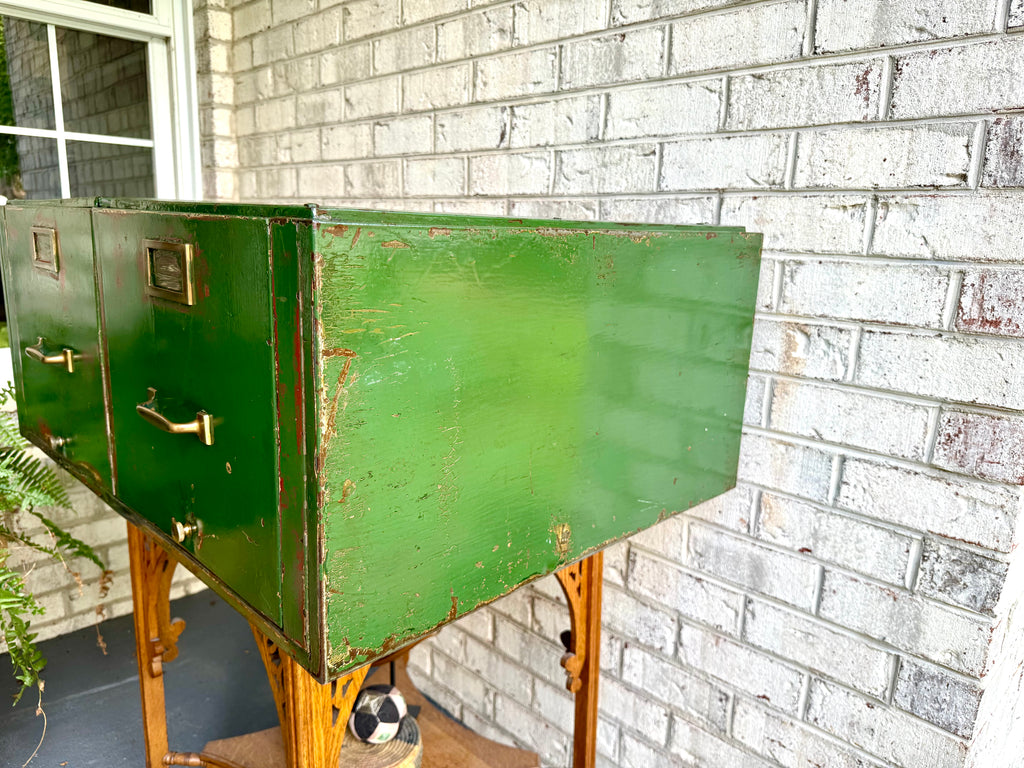Vintage Distressed Metal Filing Cabinets| Rustic Large Filing Cabinet| Two Industrial Filing Cabinets| Large Distressed Paint Filing Cabinet
