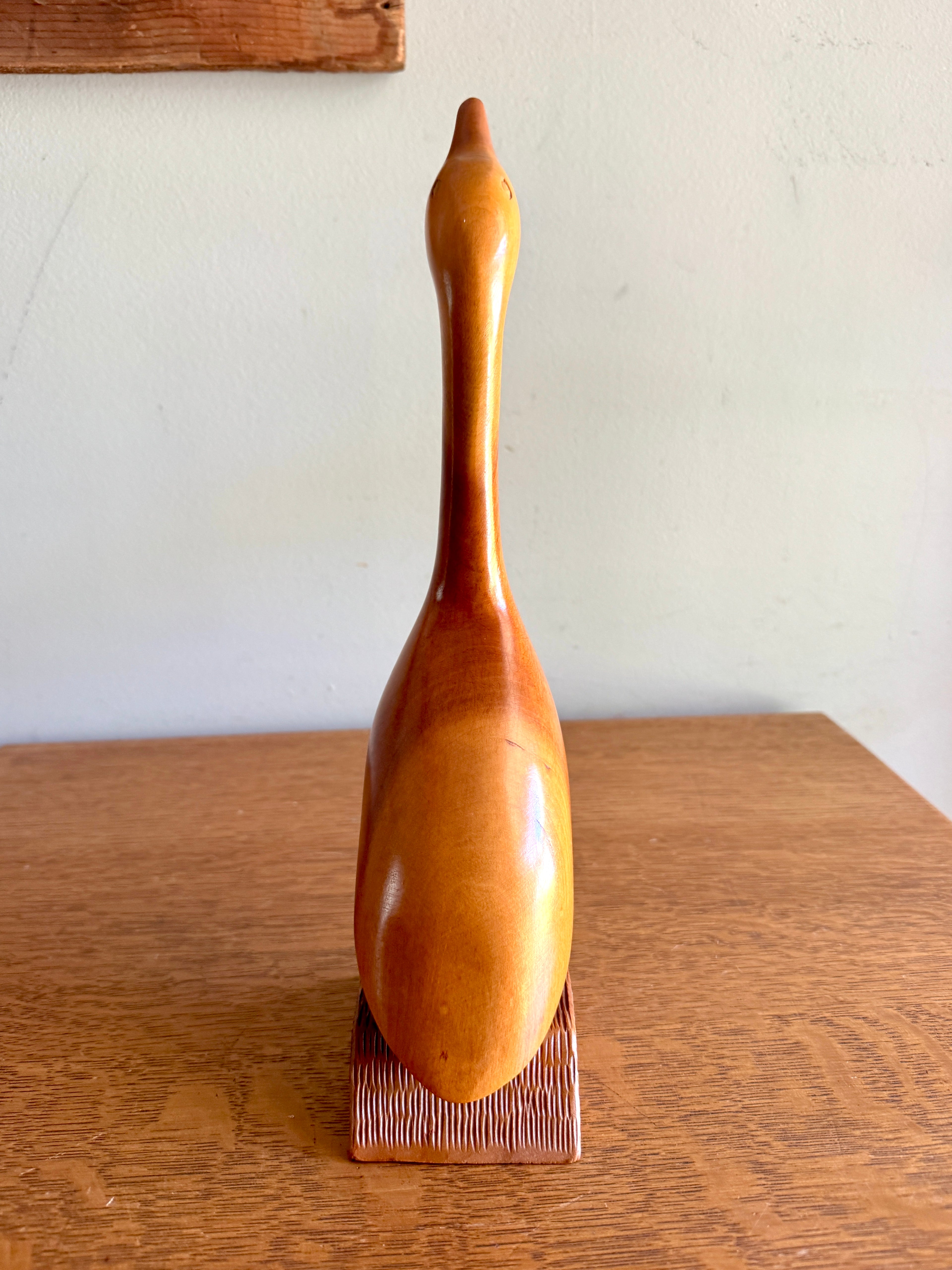Vintage Boyce Allison Wood Bird Carving ~ Signed B. Allison Cherokee NC Wood Loon Carving