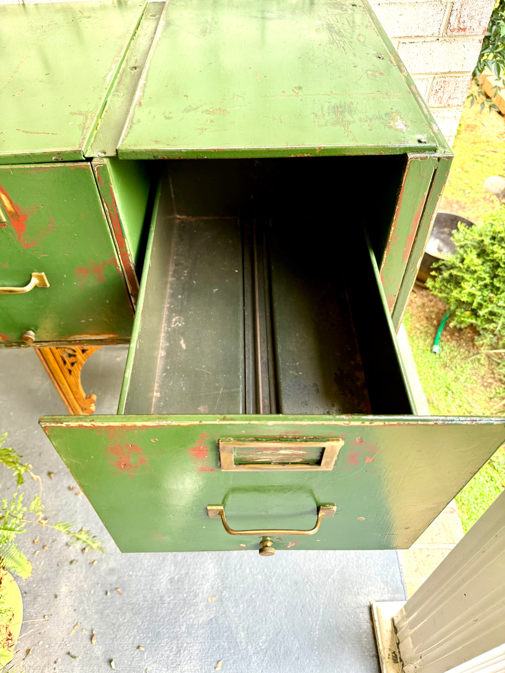Vintage Distressed Metal Filing Cabinets| Rustic Large Filing Cabinet| Two Industrial Filing Cabinets| Large Distressed Paint Filing Cabinet