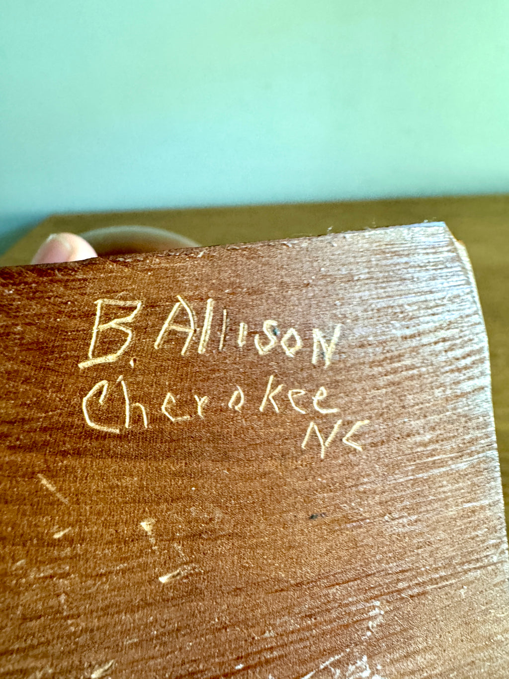 Vintage Boyce Allison Wood Bird Carving ~ Signed B. Allison Cherokee NC Wood Loon Carving