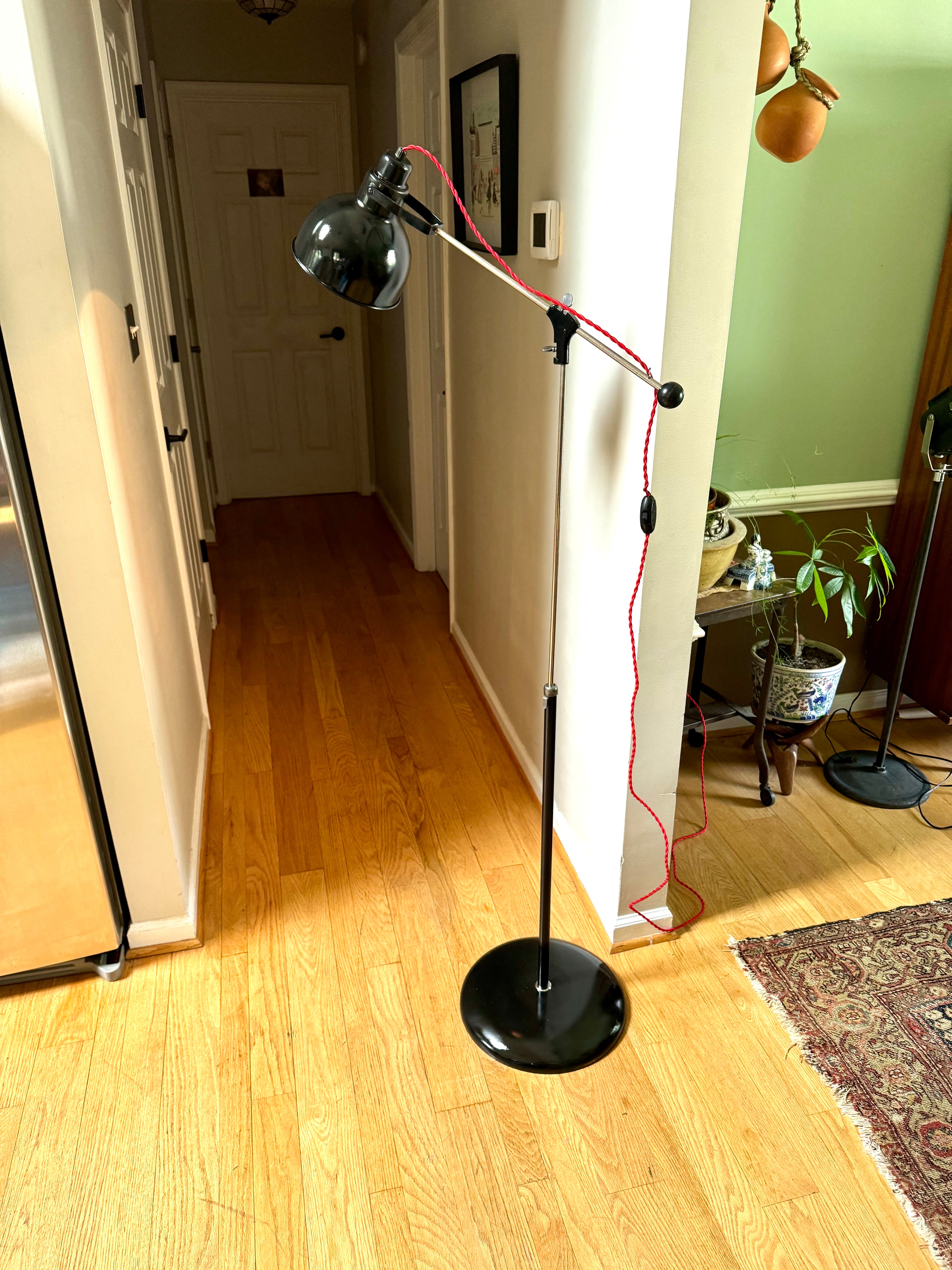 Black Industrial Floor lamp | Bretford Floor Lamp | Cantilever Style Floor Lamp | 1960's Lamp | Modern Floor Lamp| Rewired Telescopic Lamp