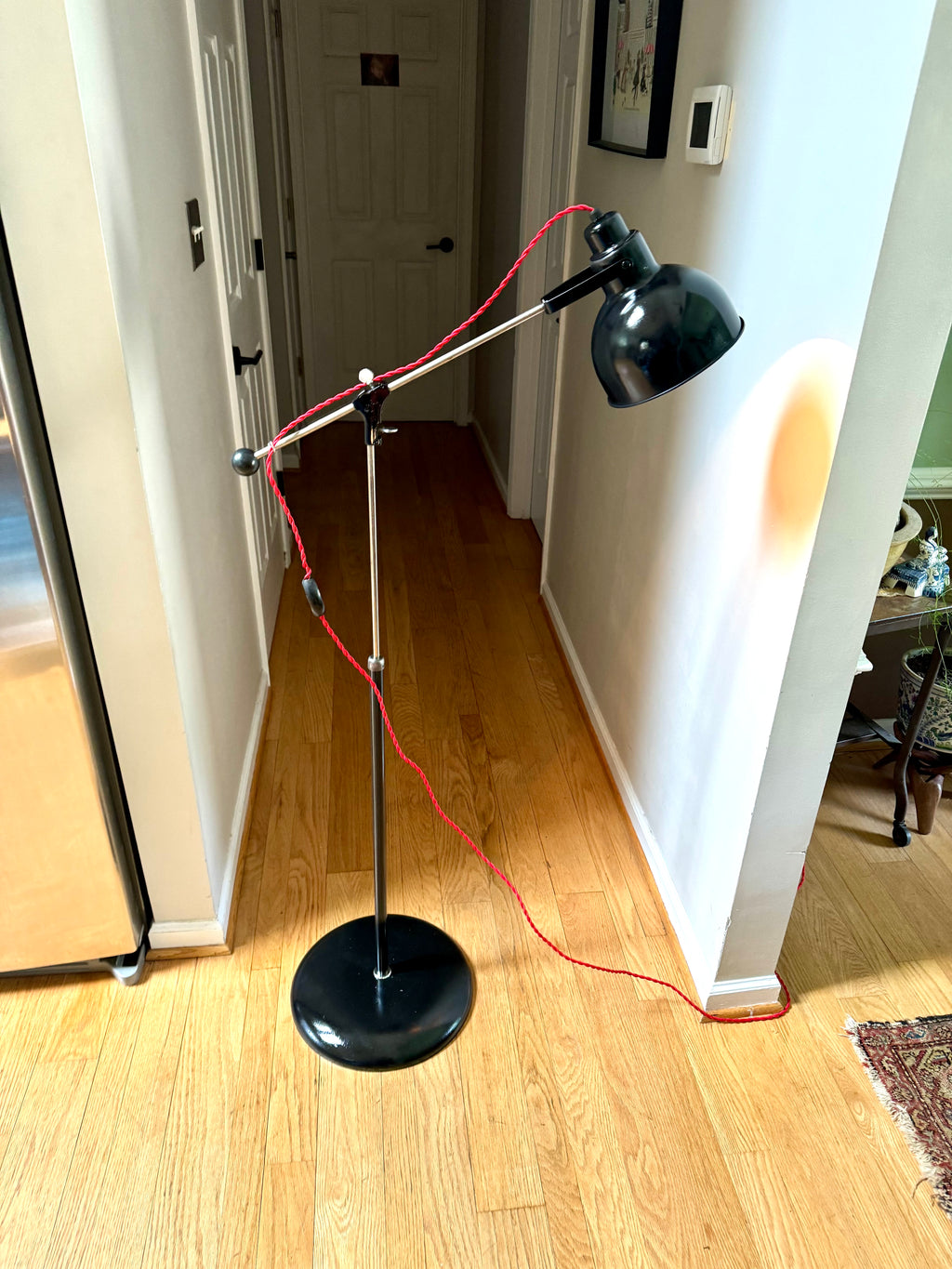 Black Industrial Floor lamp | Bretford Floor Lamp | Cantilever Style Floor Lamp | 1960's Lamp | Modern Floor Lamp| Rewired Telescopic Lamp