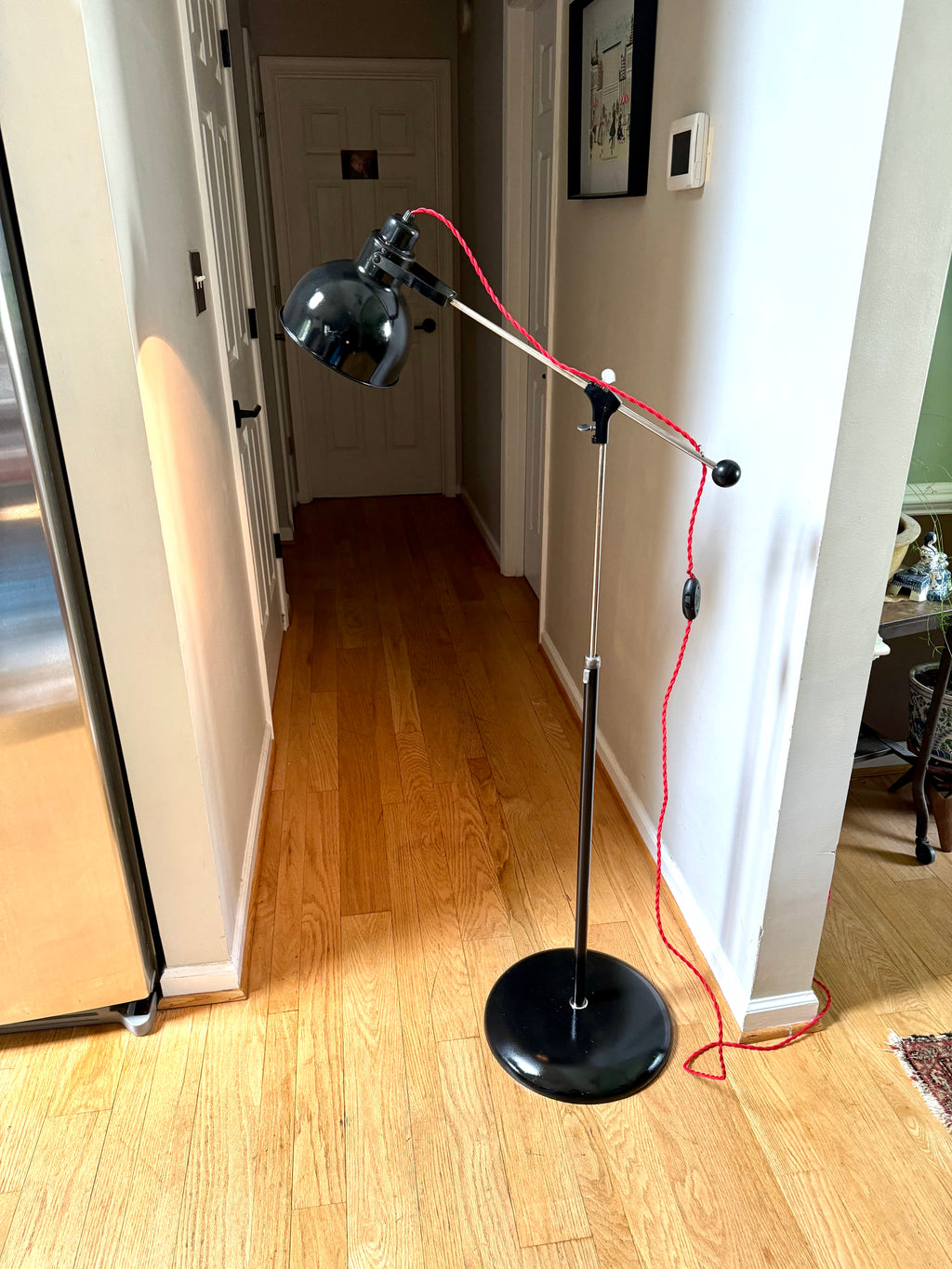 Black Industrial Floor lamp | Bretford Floor Lamp | Cantilever Style Floor Lamp | 1960's Lamp | Modern Floor Lamp| Rewired Telescopic Lamp