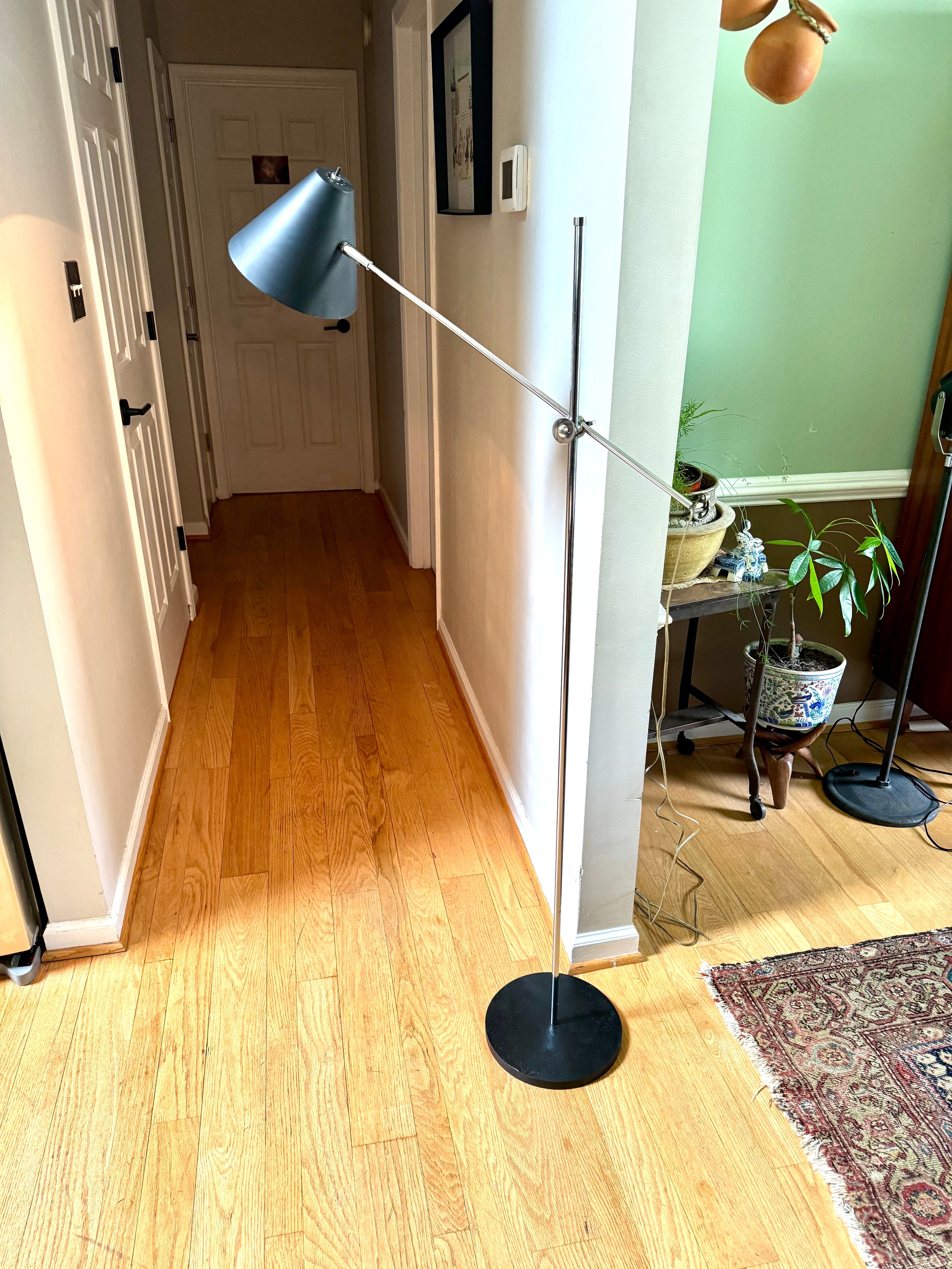 MCM Robert Sonneman Style Cantilever Floor Lamp | George Kovacs Adjustable MCM Black Floor Lamp | MCM Coned Articulation Lamp