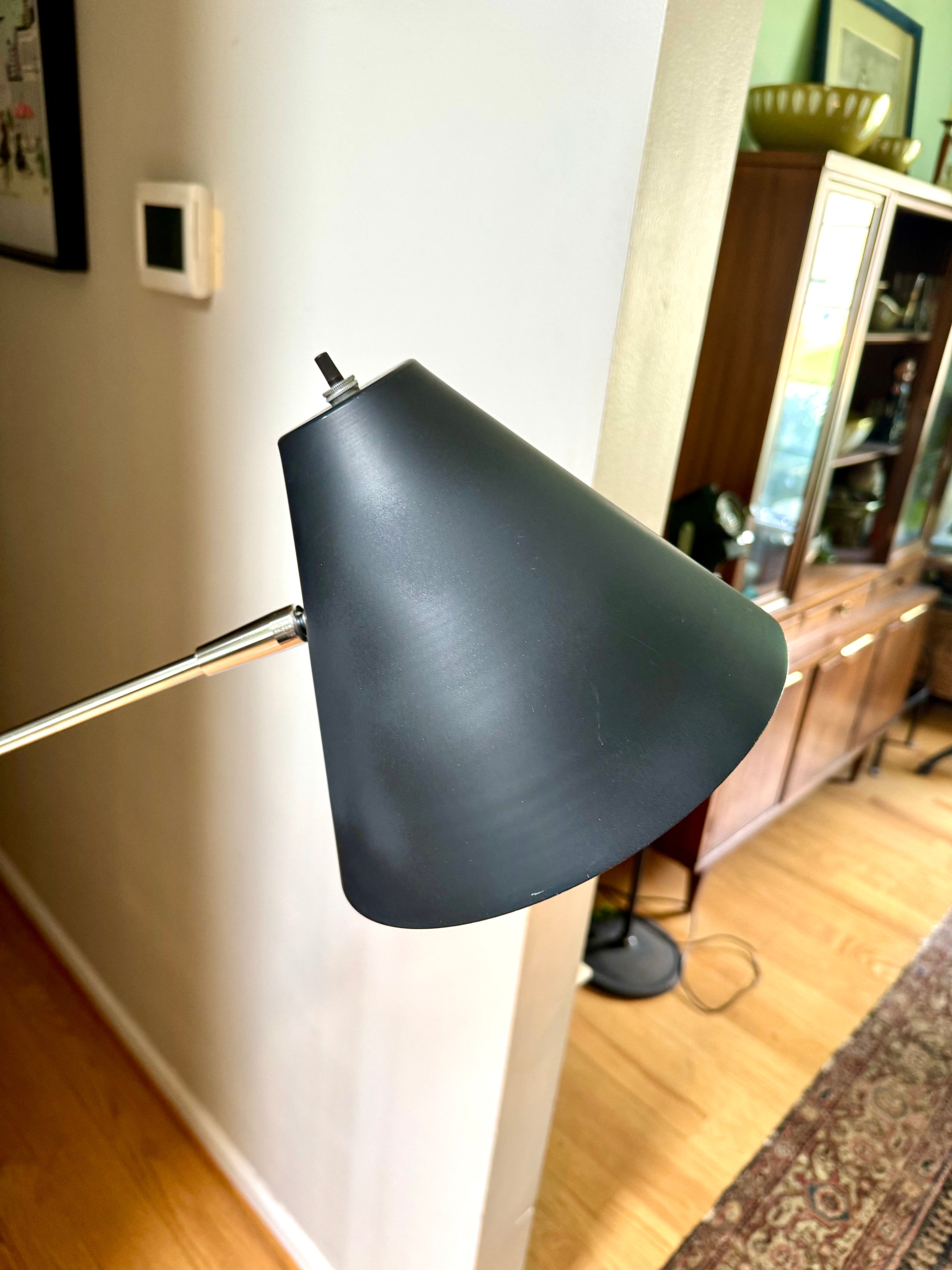 MCM Robert Sonneman Style Cantilever Floor Lamp | George Kovacs Adjustable MCM Black Floor Lamp | MCM Coned Articulation Lamp