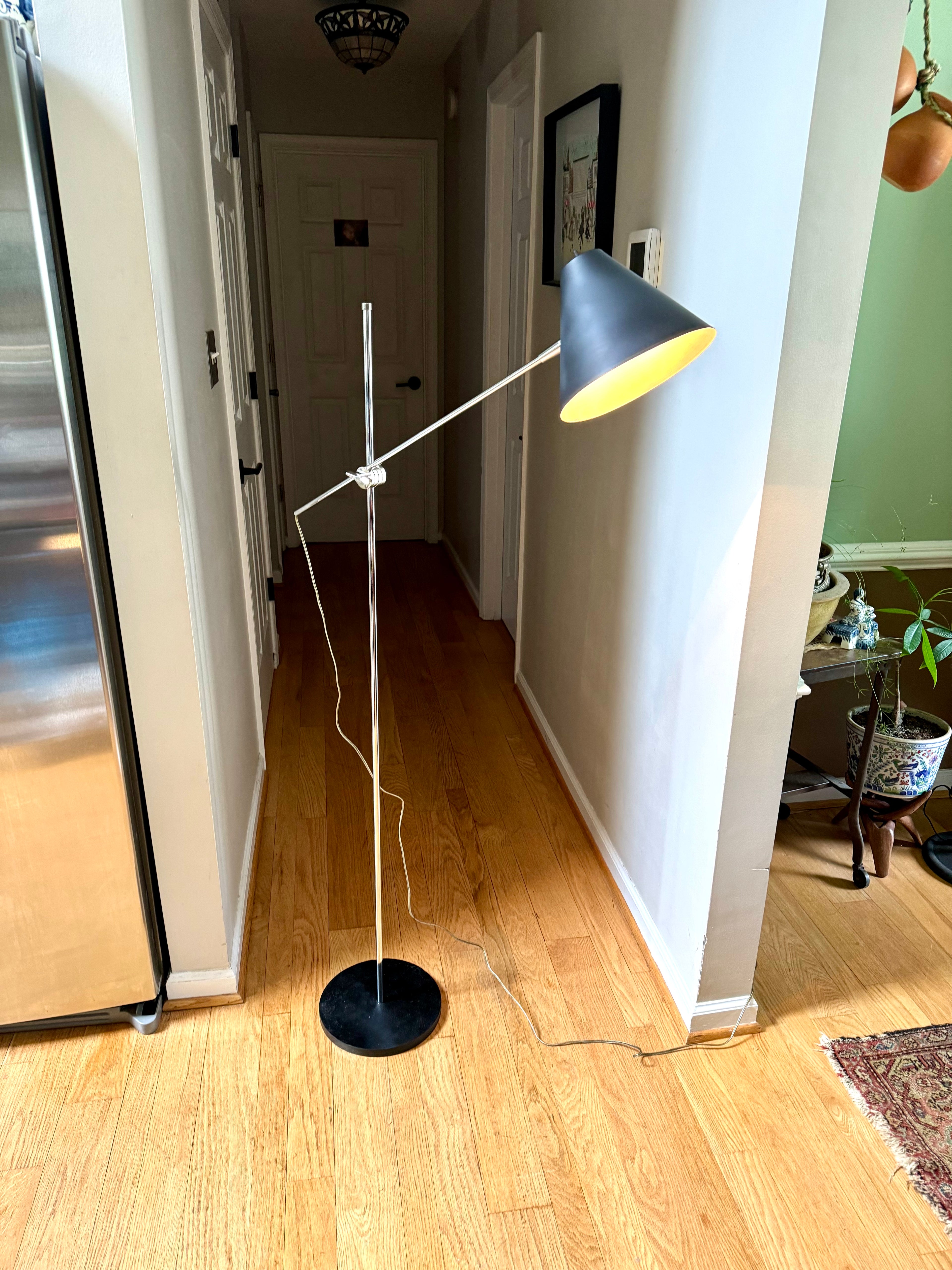 MCM Robert Sonneman Style Cantilever Floor Lamp | George Kovacs Adjustable MCM Black Floor Lamp | MCM Coned Articulation Lamp