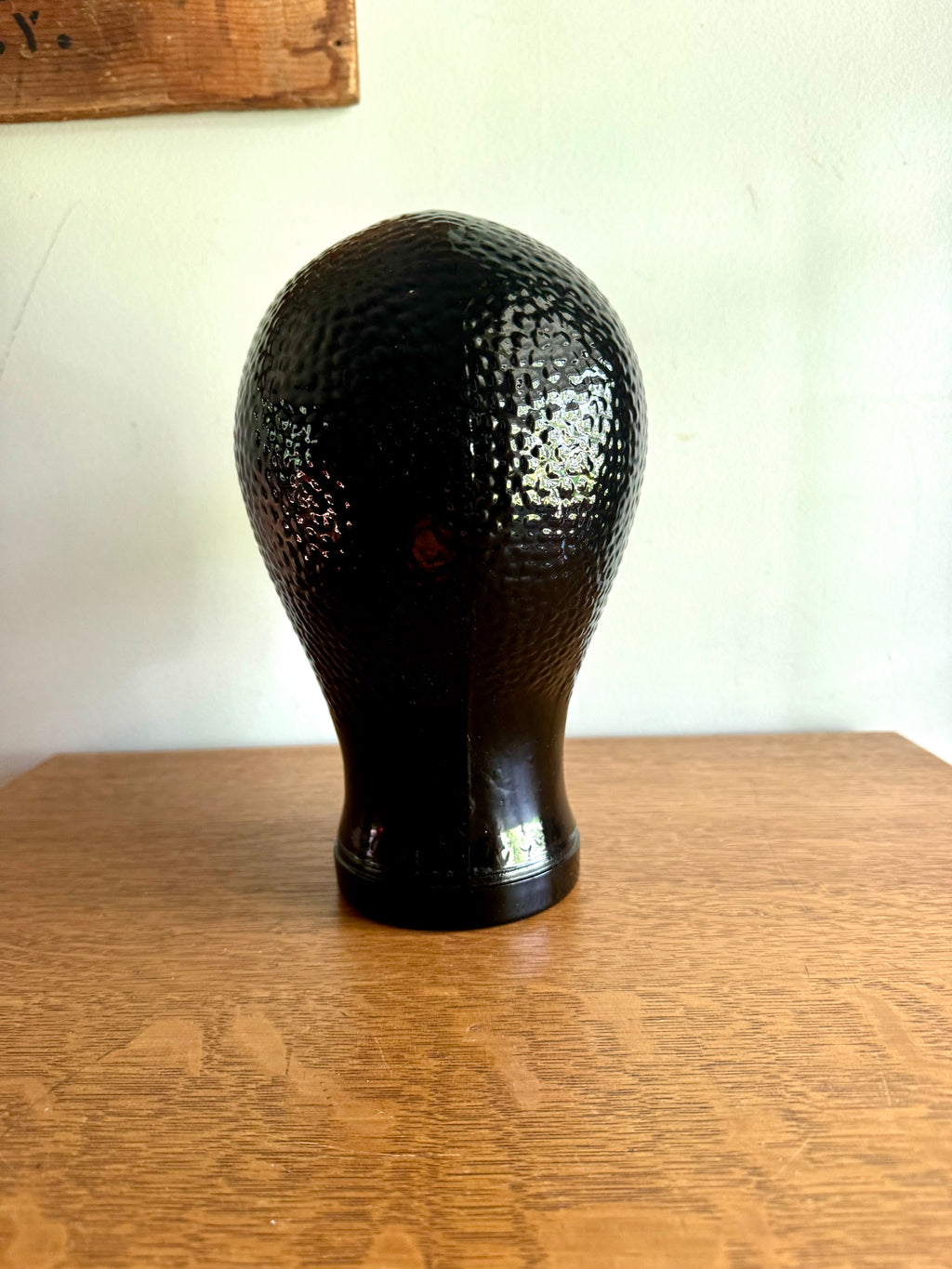 Black Glass 1960's Mannequin Head | Piero Fornasetti Glass Store Display Head | Black Glass Hat Display | Glass Head Statue | Head Figurine