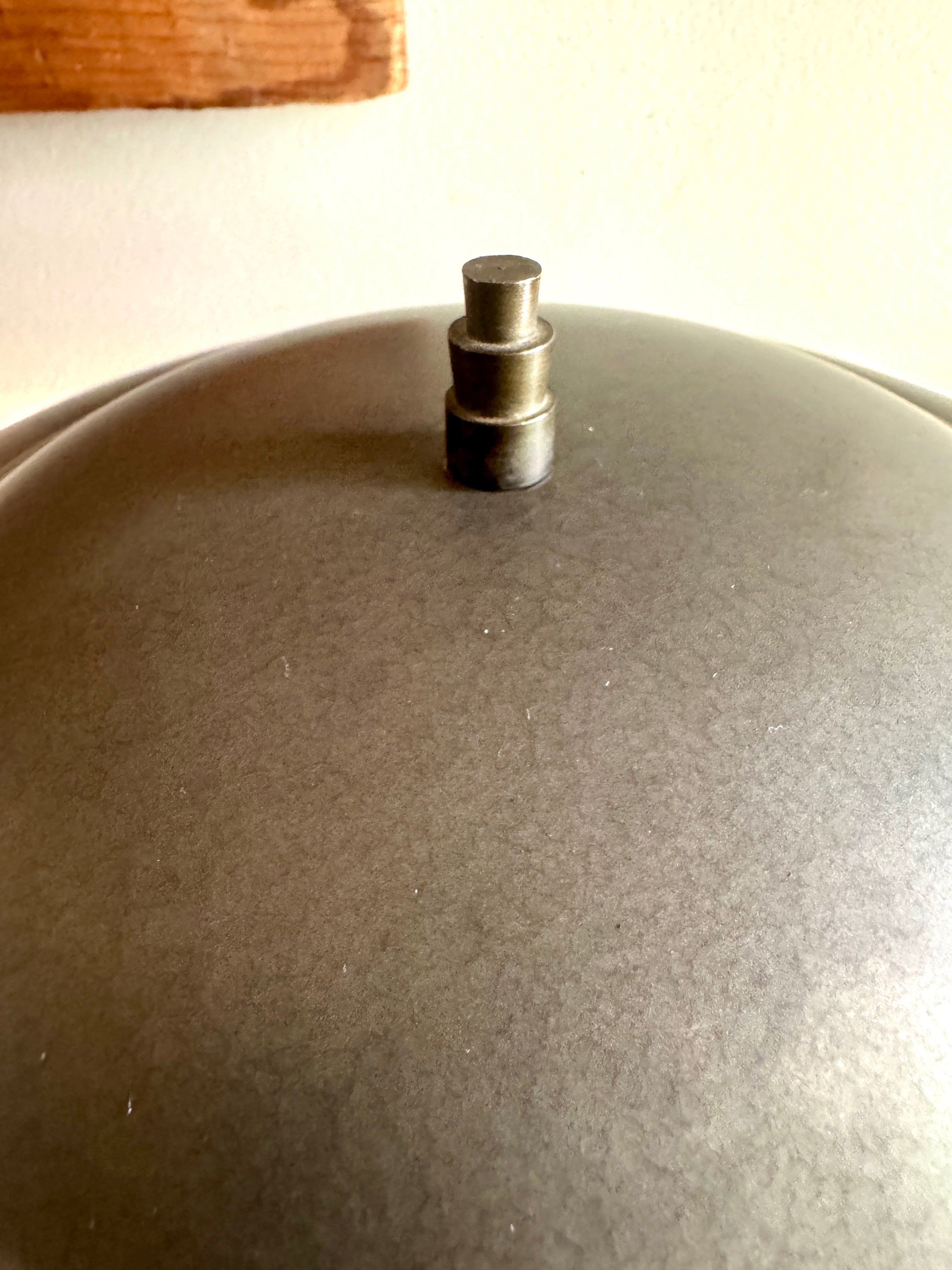 1930s Streamline Art Deco Fluted Flying Saucer Lamp ~ Machine Age Metal UFO Lamp