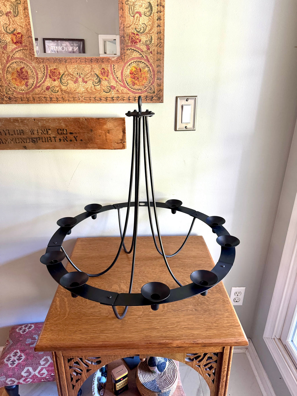 Vintage Ikea Ehlen Johansson Candle Chandelier | Wrought Iron Candlestick Chandelier | Hanging Candle Holder | Candle Chandelier