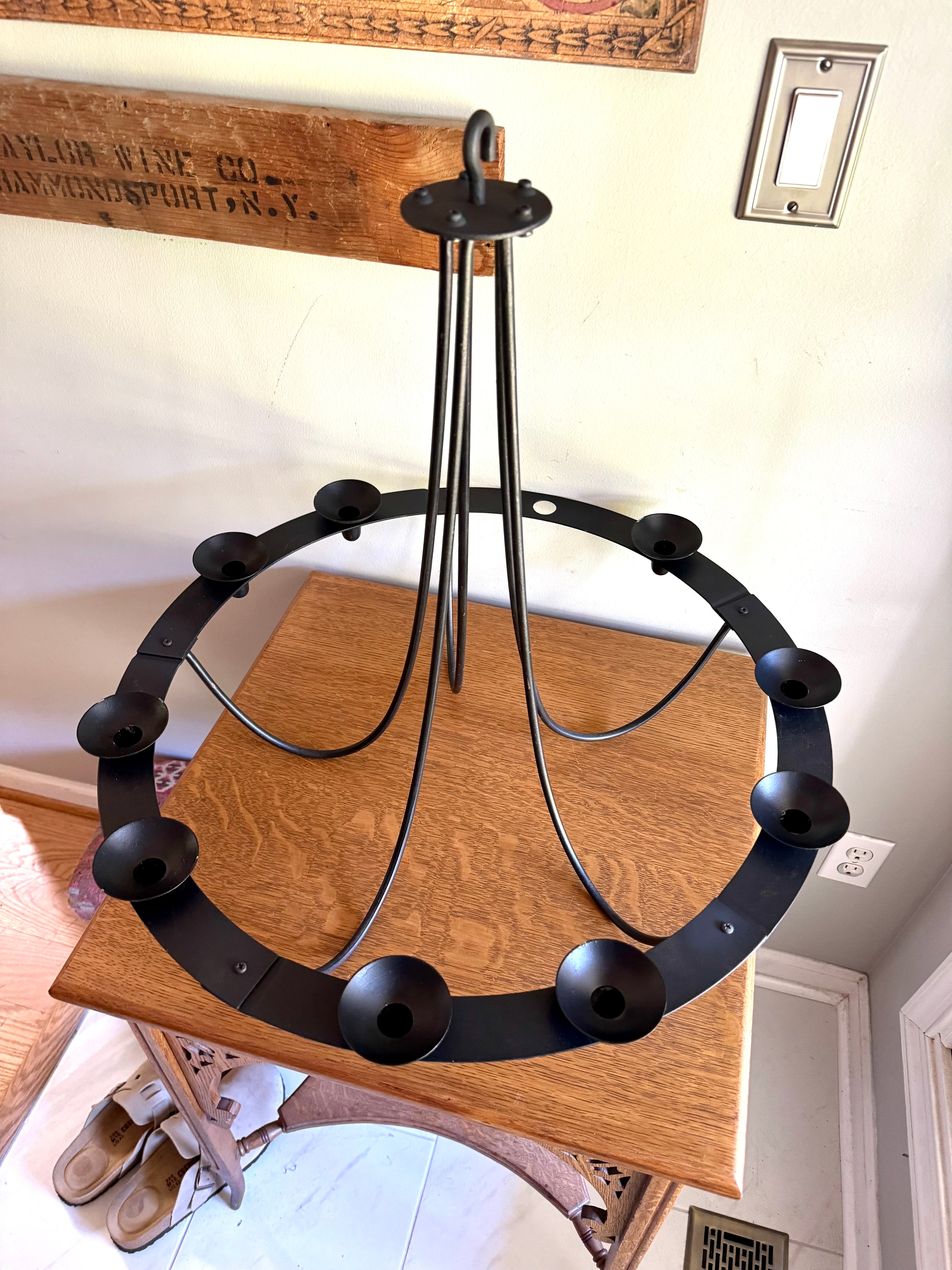 Vintage Ikea Ehlen Johansson Candle Chandelier | Wrought Iron Candlestick Chandelier | Hanging Candle Holder | Candle Chandelier