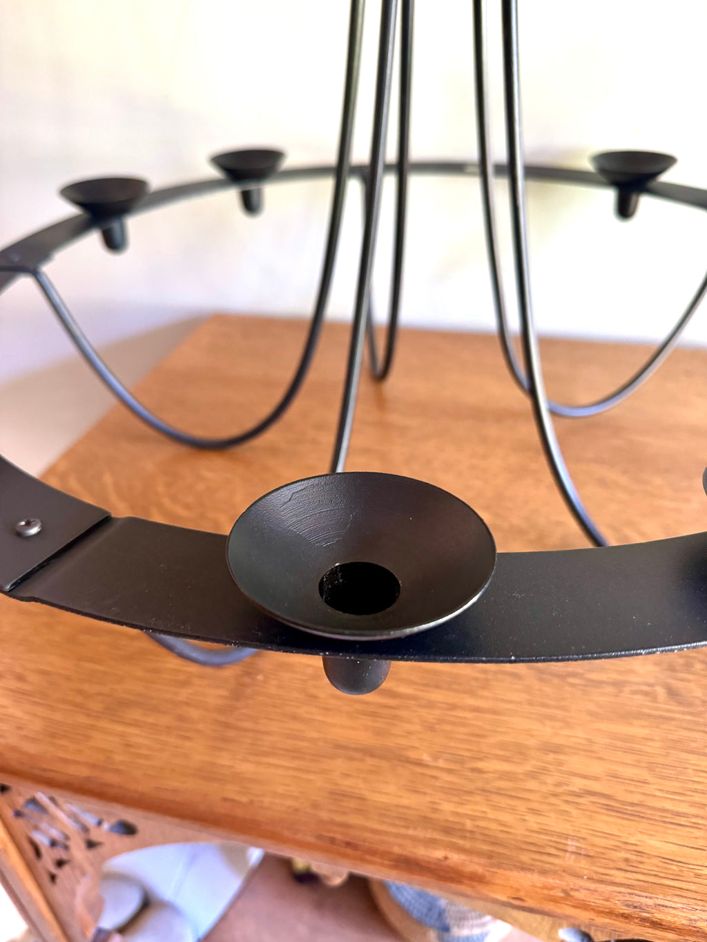 Vintage Ikea Ehlen Johansson Candle Chandelier | Wrought Iron Candlestick Chandelier | Hanging Candle Holder | Candle Chandelier