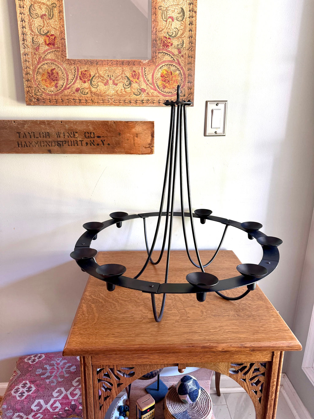 Vintage Ikea Ehlen Johansson Candle Chandelier | Wrought Iron Candlestick Chandelier | Hanging Candle Holder | Candle Chandelier