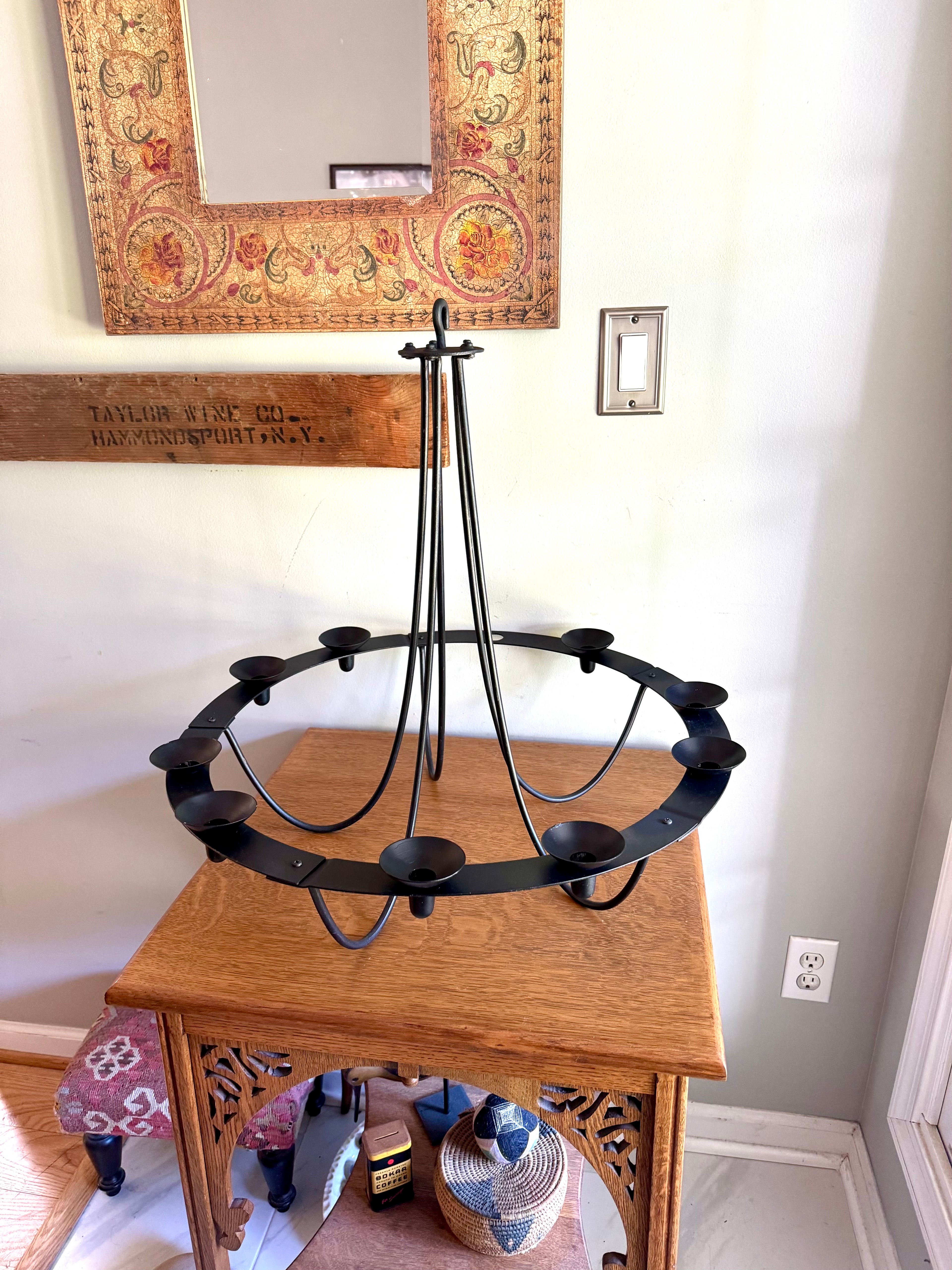 Vintage Ikea Ehlen Johansson Candle Chandelier | Wrought Iron Candlestick Chandelier | Hanging Candle Holder | Candle Chandelier