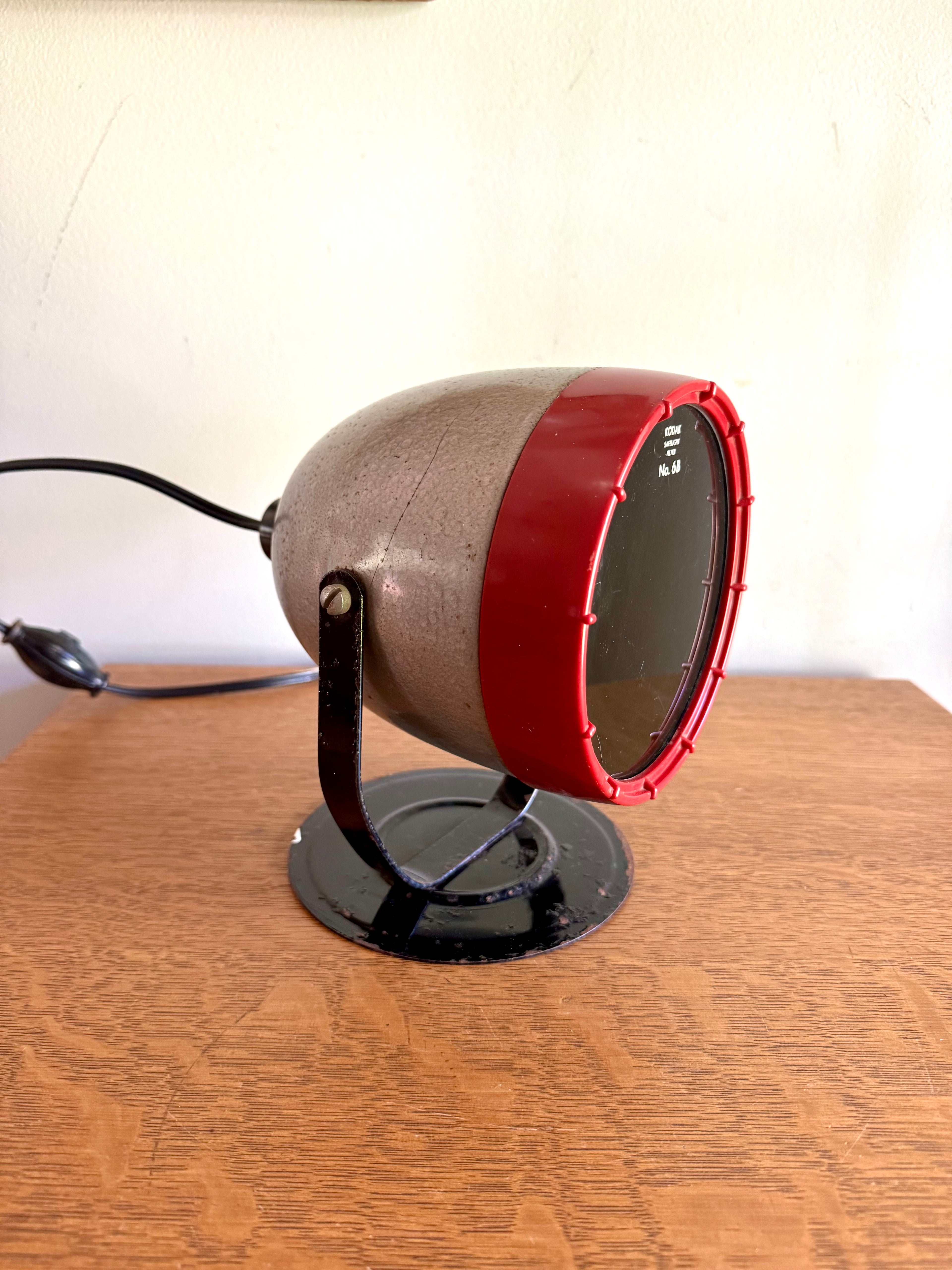 Vintage Kodak Dark Room Safelight | Rustic Darkroom Safelight Filter No. 6B | Kodak Photography Safelight | Vintage Developing Equipment