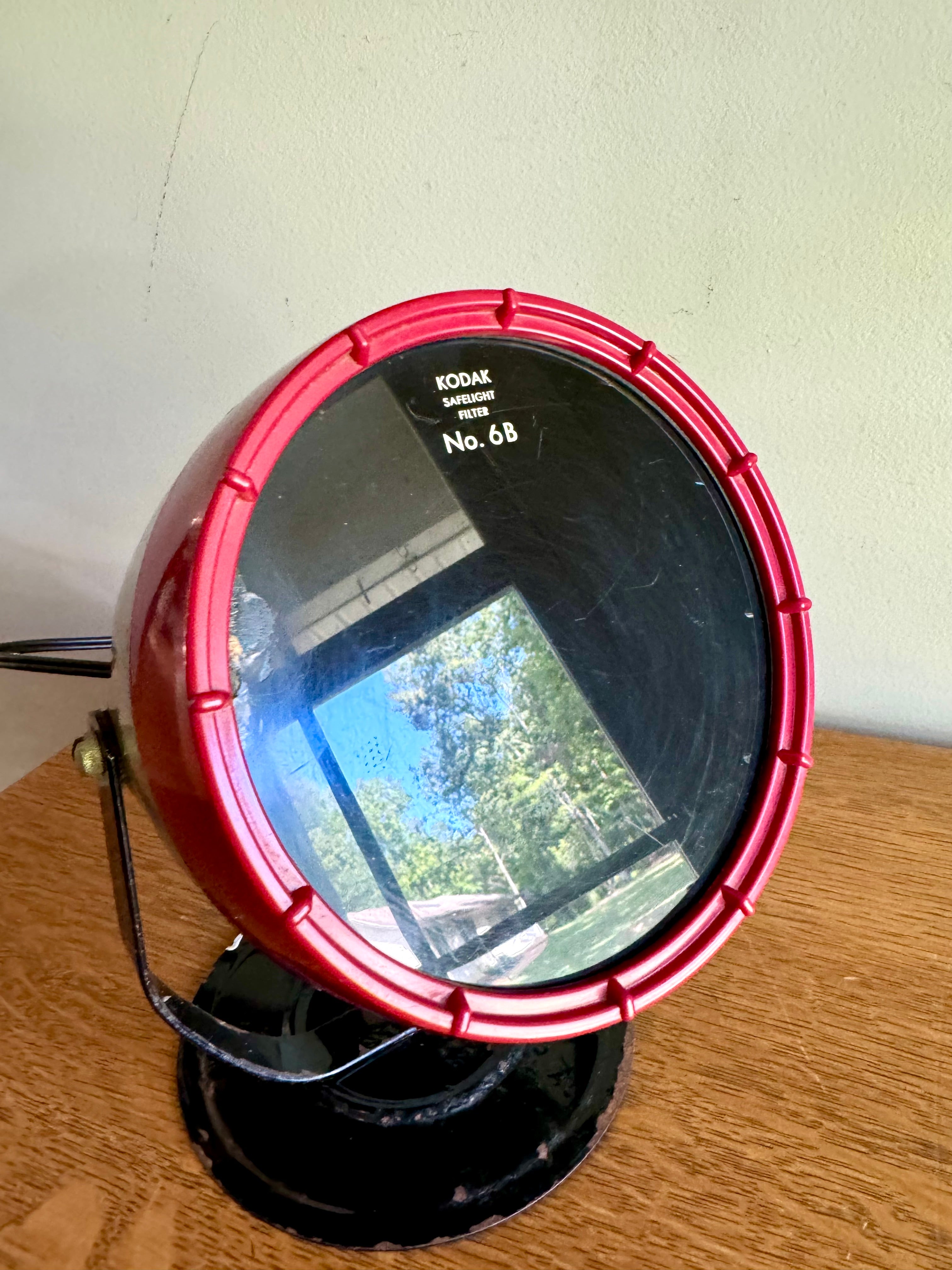Vintage Kodak Dark Room Safelight | Rustic Darkroom Safelight Filter No. 6B | Kodak Photography Safelight | Vintage Developing Equipment