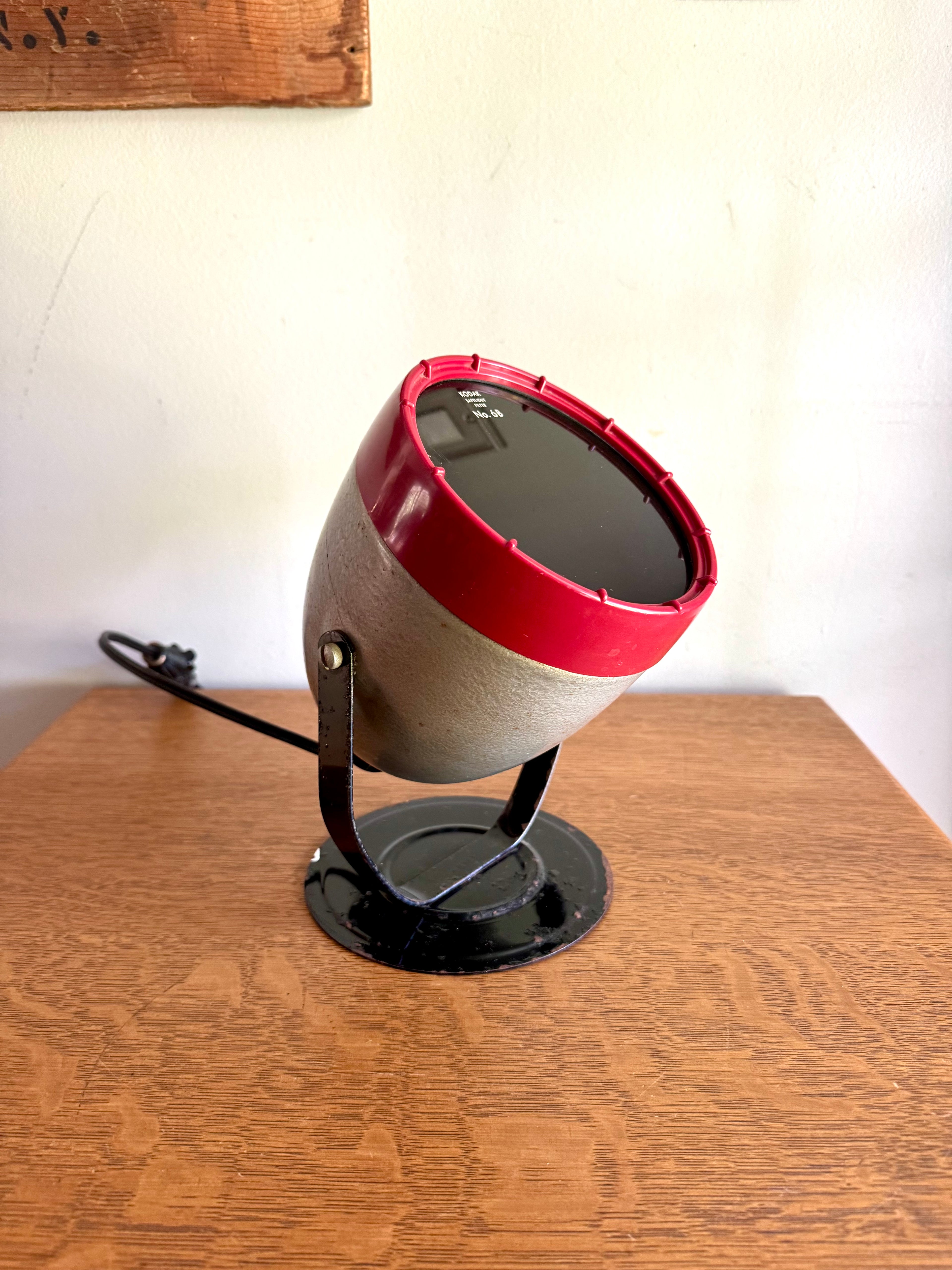 Vintage Kodak Dark Room Safelight | Rustic Darkroom Safelight Filter No. 6B | Kodak Photography Safelight | Vintage Developing Equipment