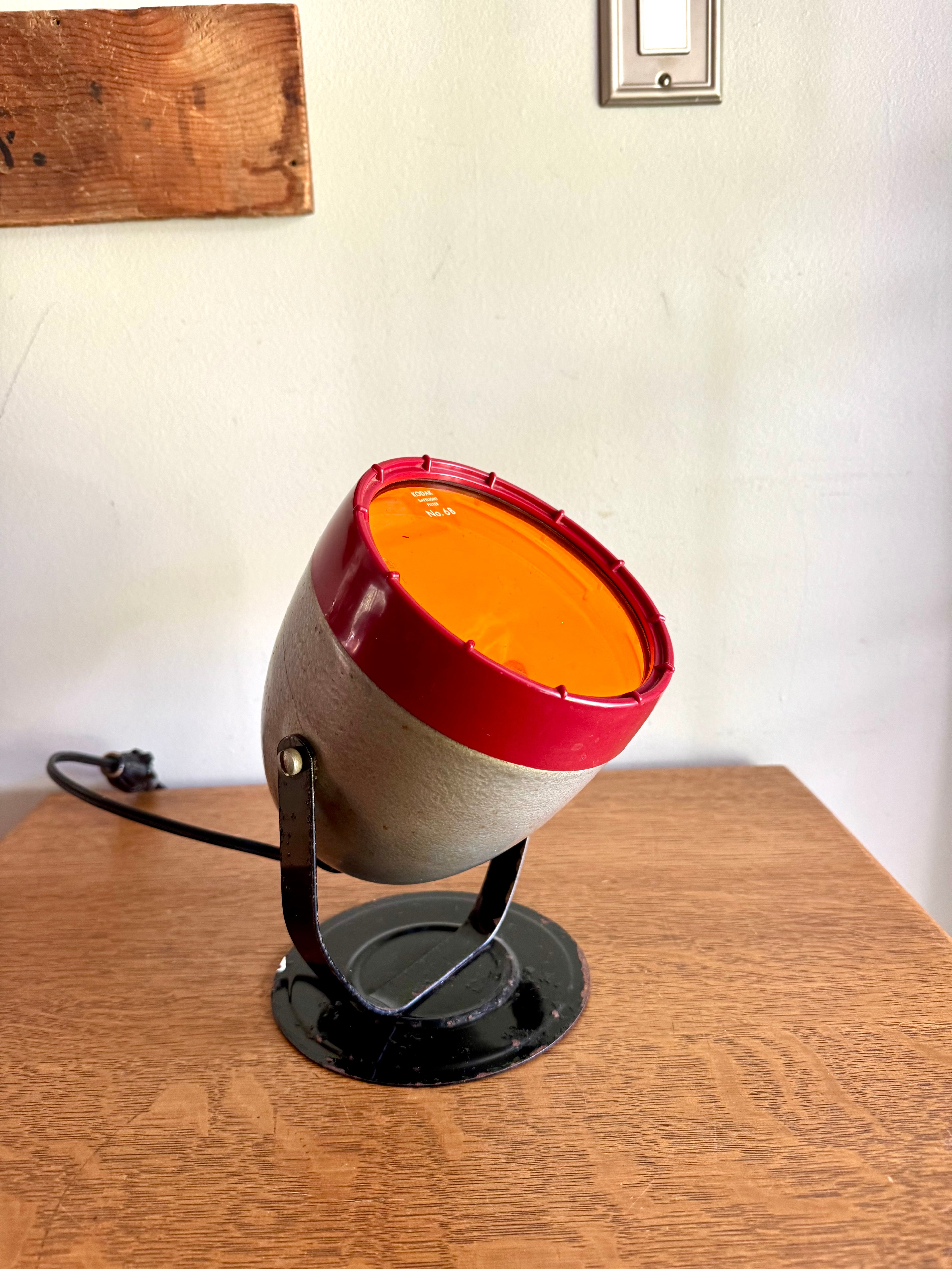 Vintage Kodak Dark Room Safelight | Rustic Darkroom Safelight Filter No. 6B | Kodak Photography Safelight | Vintage Developing Equipment