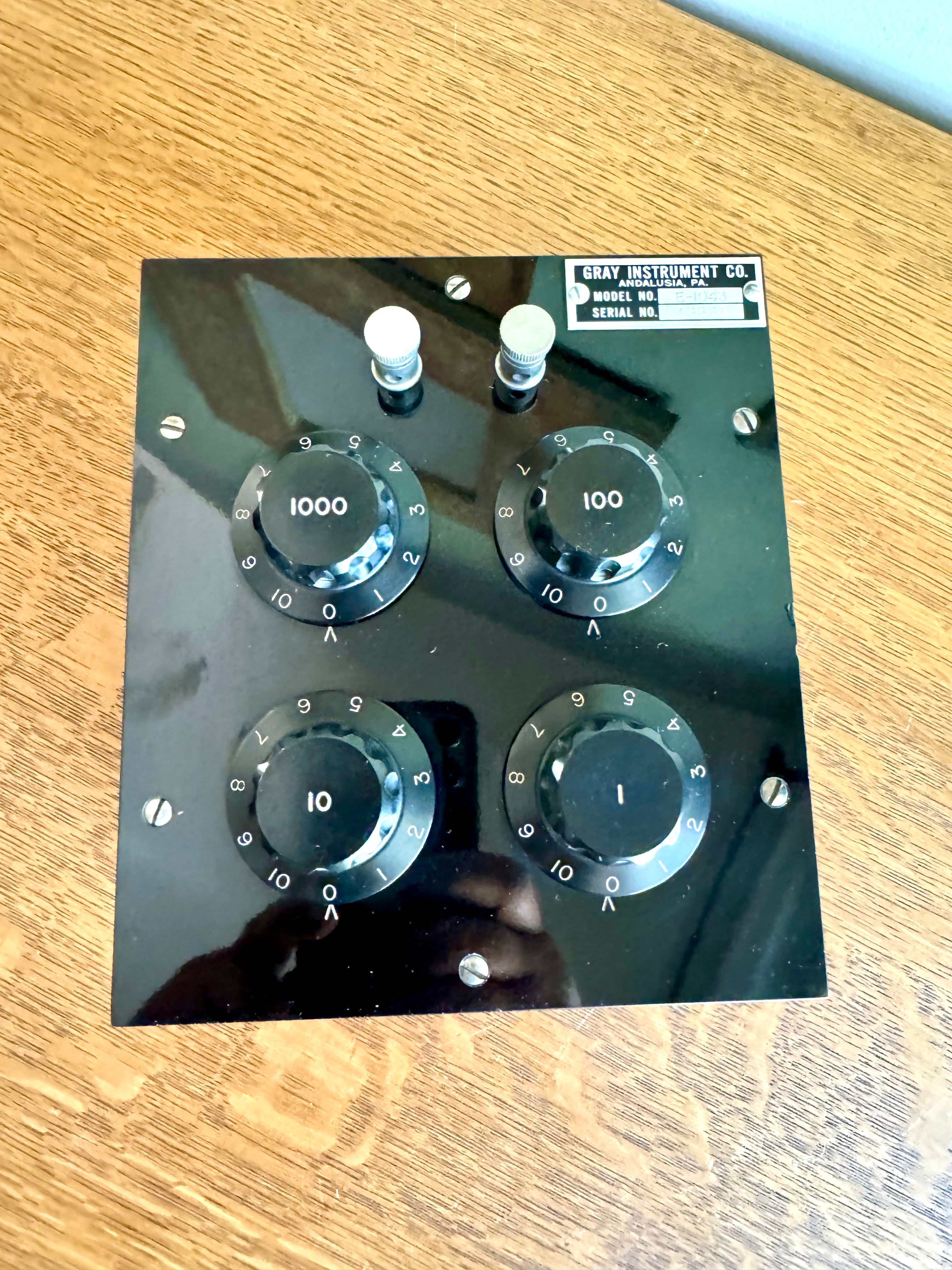 Vintage Gray Instrument Co. Decade Box | Gray Instrument Co. E-1043 Decade Resistor Box | Bakelite Electrical Decade Resistor Box