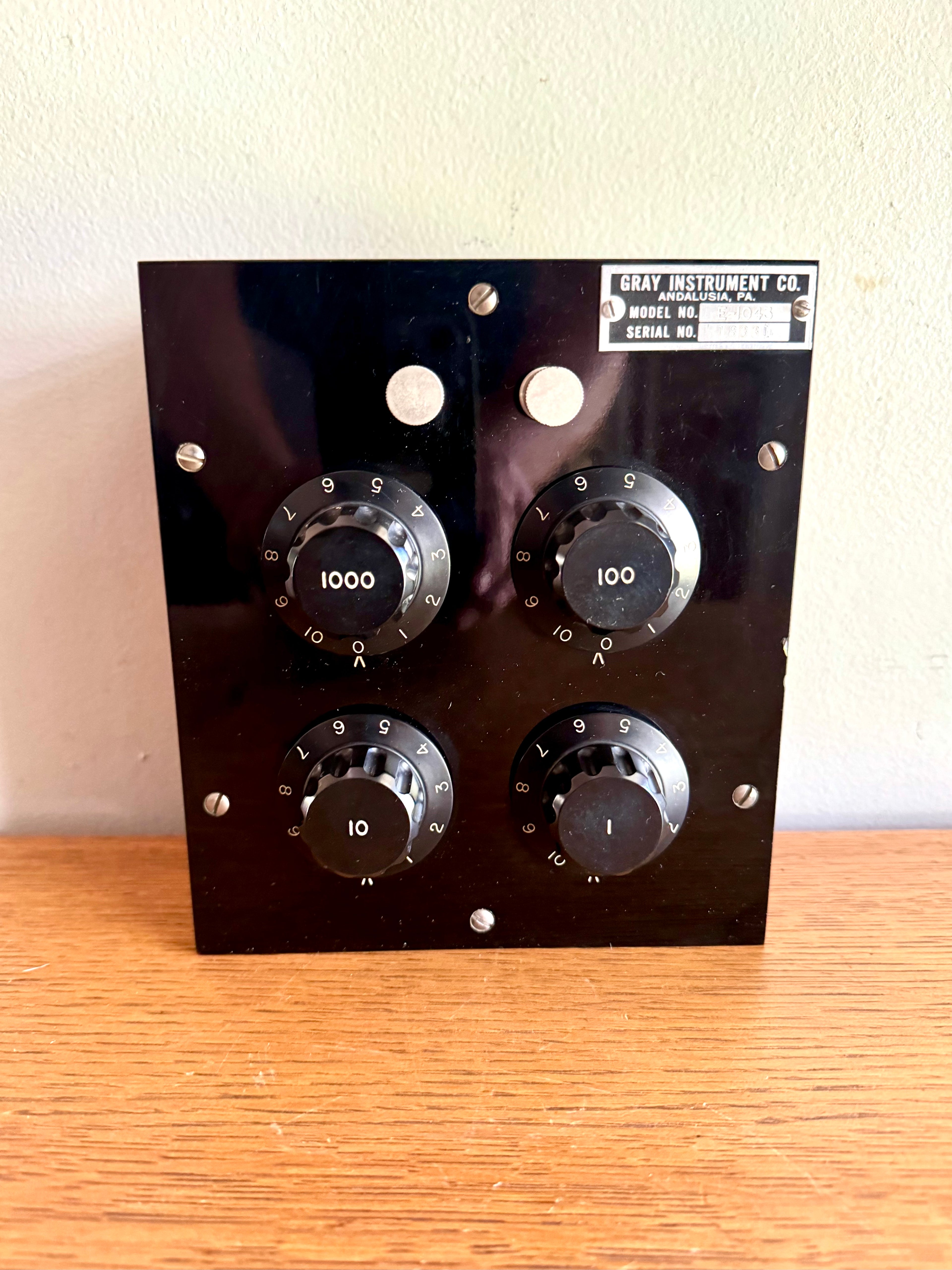 Vintage Gray Instrument Co. Decade Box | Gray Instrument Co. E-1043 Decade Resistor Box | Bakelite Electrical Decade Resistor Box