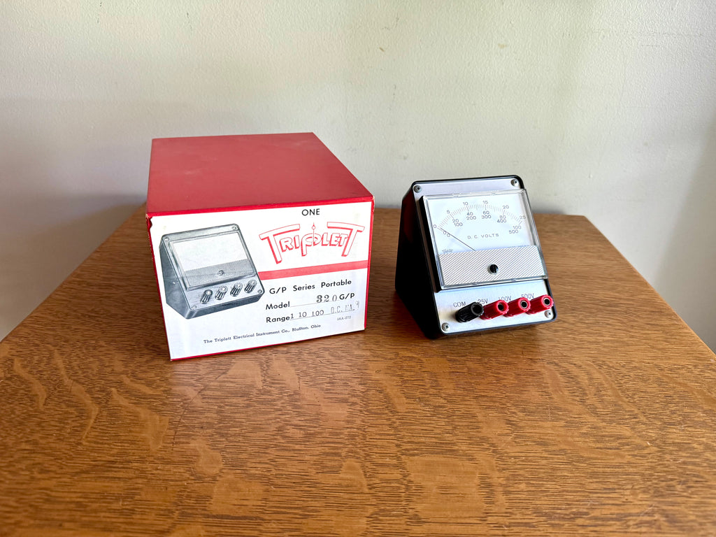 Vintage Triplett Portable DC Volt Meter | D.C. Volt Meter in Original Box | Vintage Analog Volt Gauge | Triplett Model 320 DC Voltage Gauge